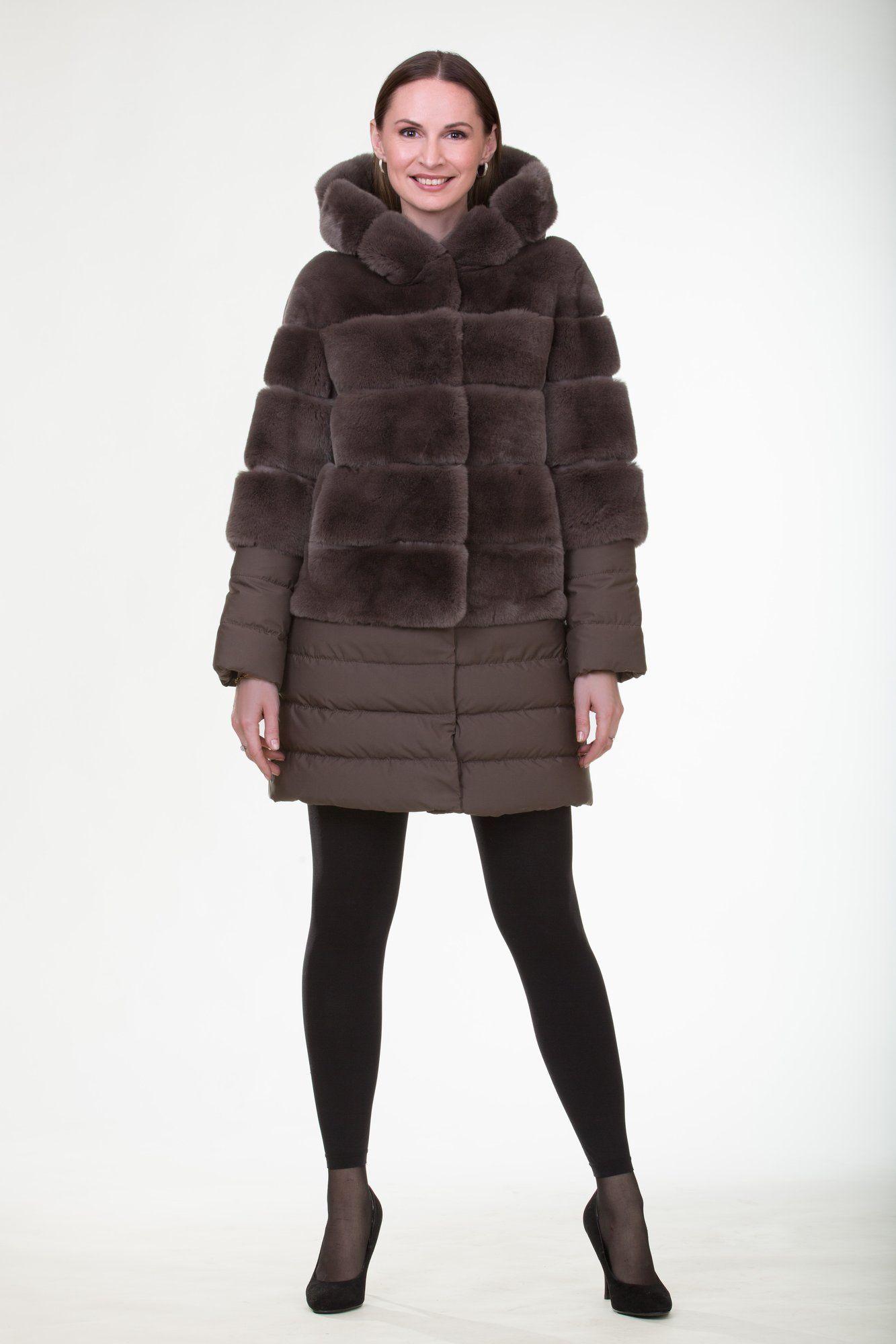 Женское пальто из меха кролика фото