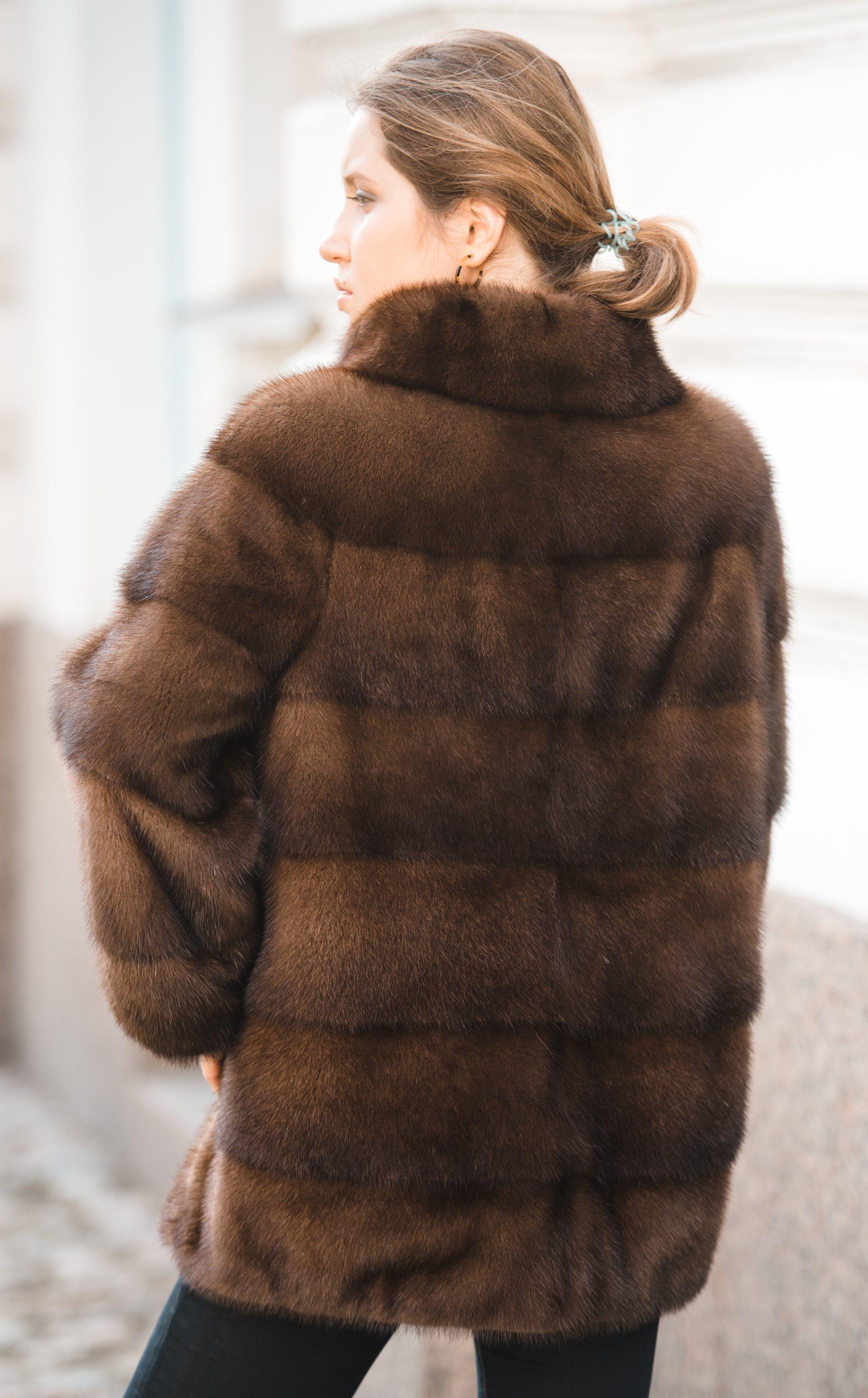 Шуба из норки фото