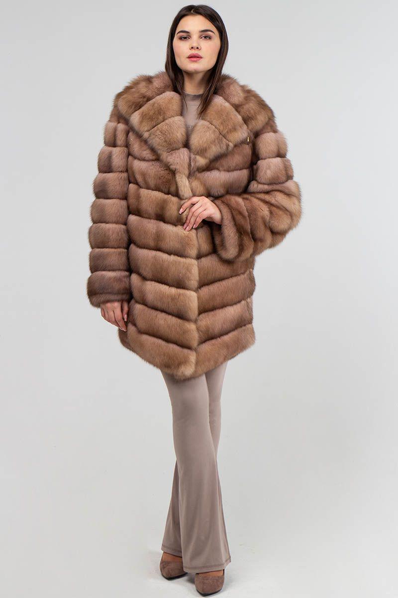 Шуба из соболя с капюшоном фото
