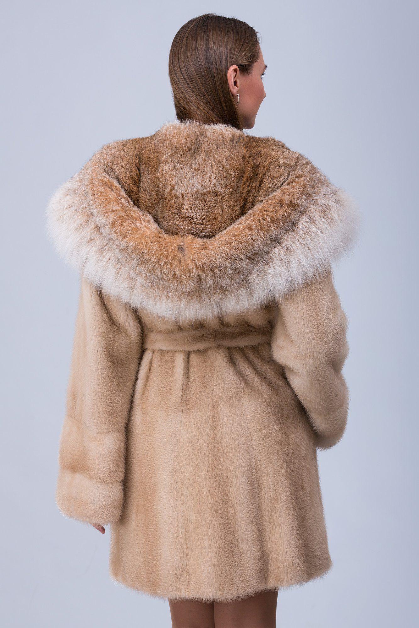 Пальто женское из меха норки +рысь фото