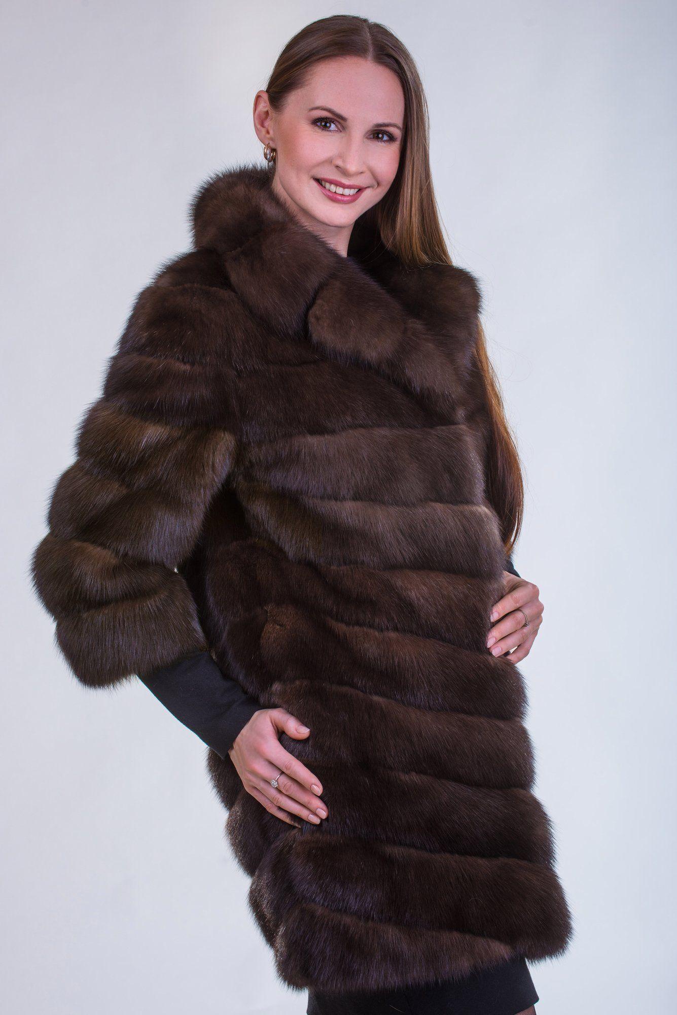 Шуба из баргузинского соболя, английский воротник фото