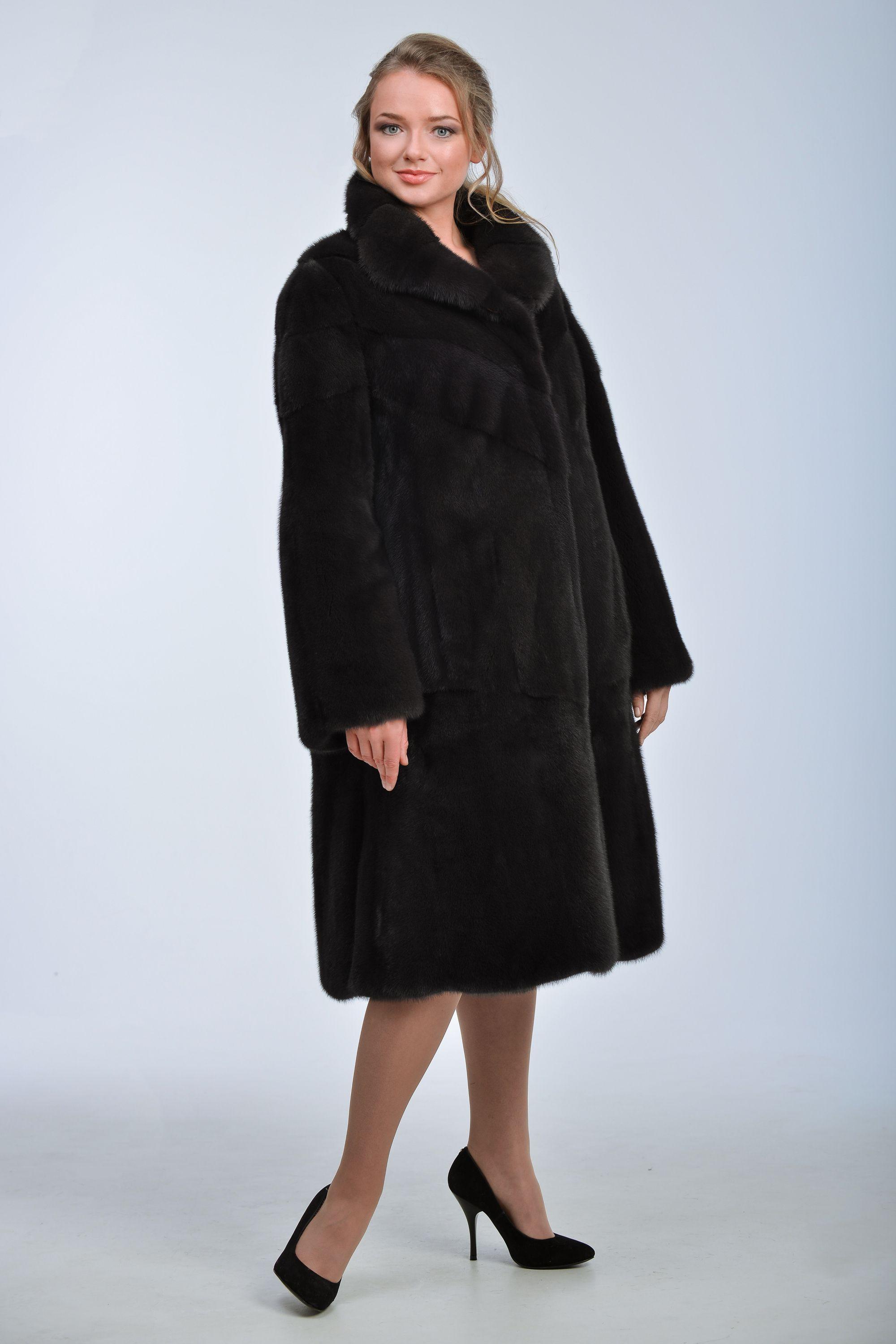 Шуба из меха норки фото