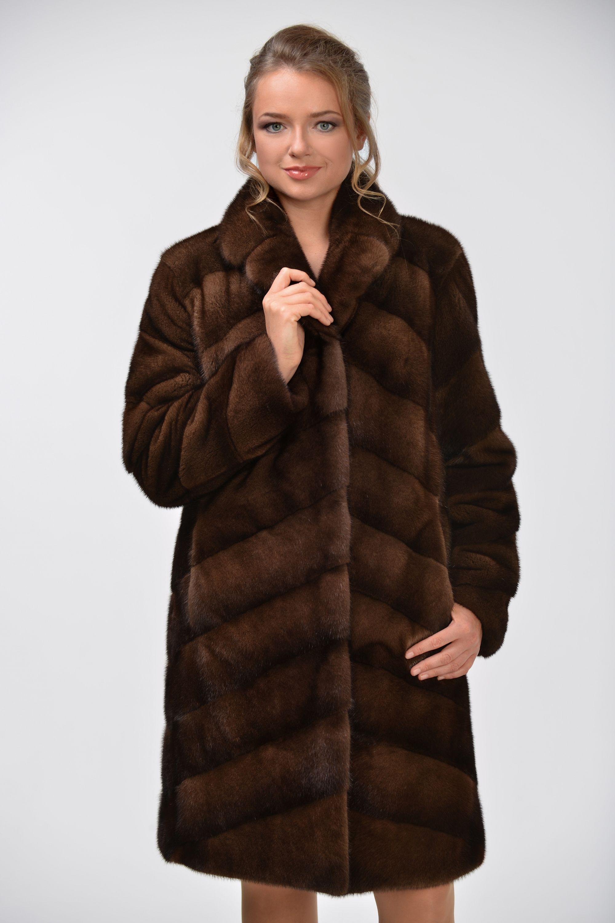 Шуба из меха  норки фото