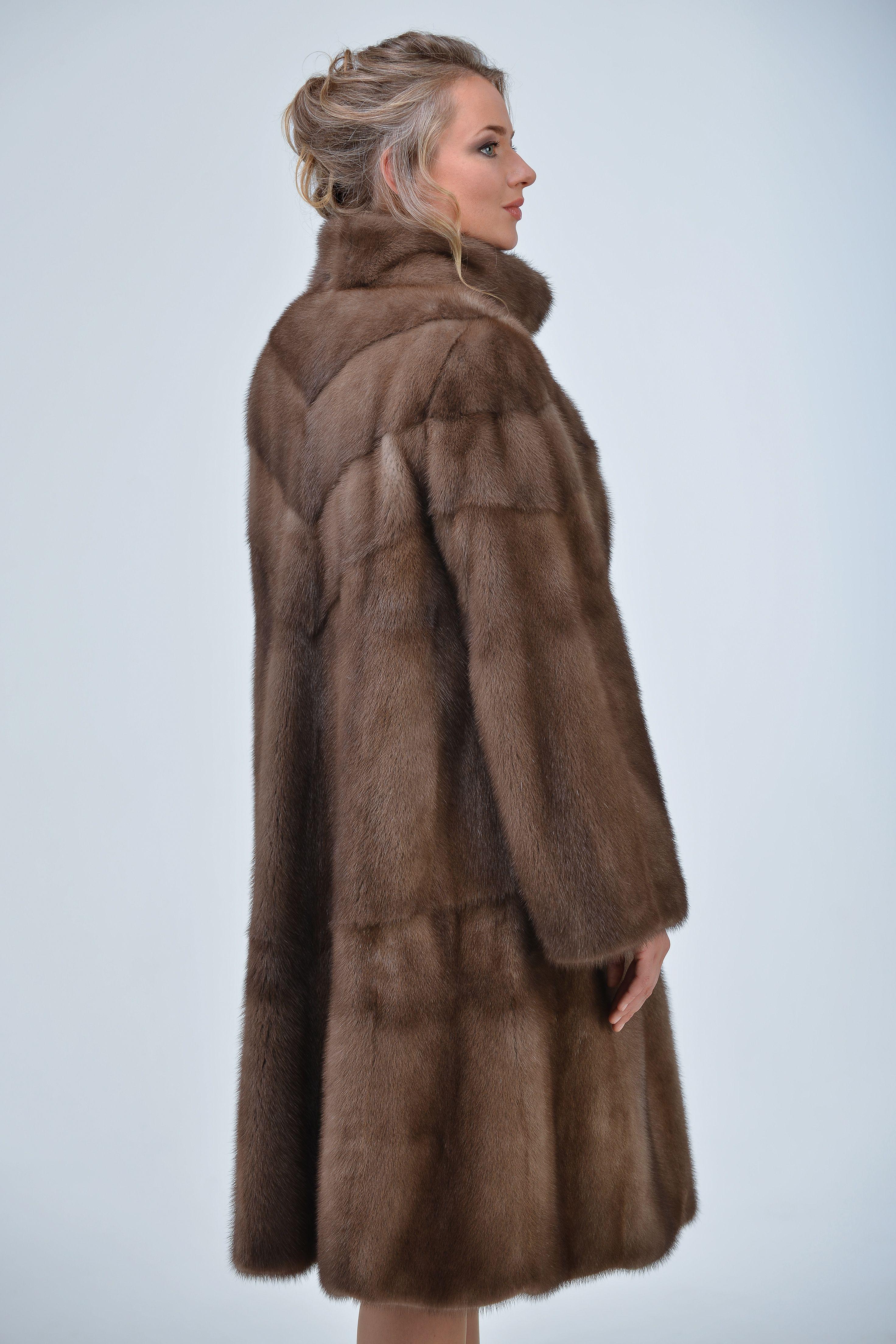 Норковая шуба с воротником стойка фото