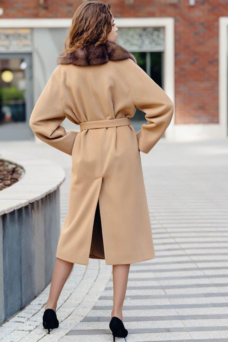 Пальто из шерсти с соболем фото