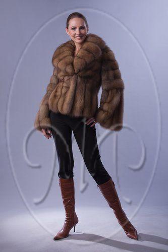 Шуба из меха куницы фото