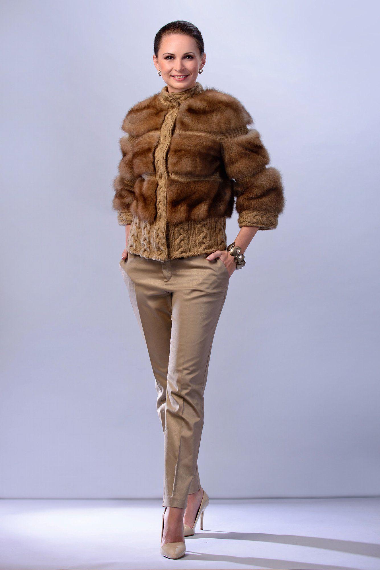 Куртка женская из меха куницы фото