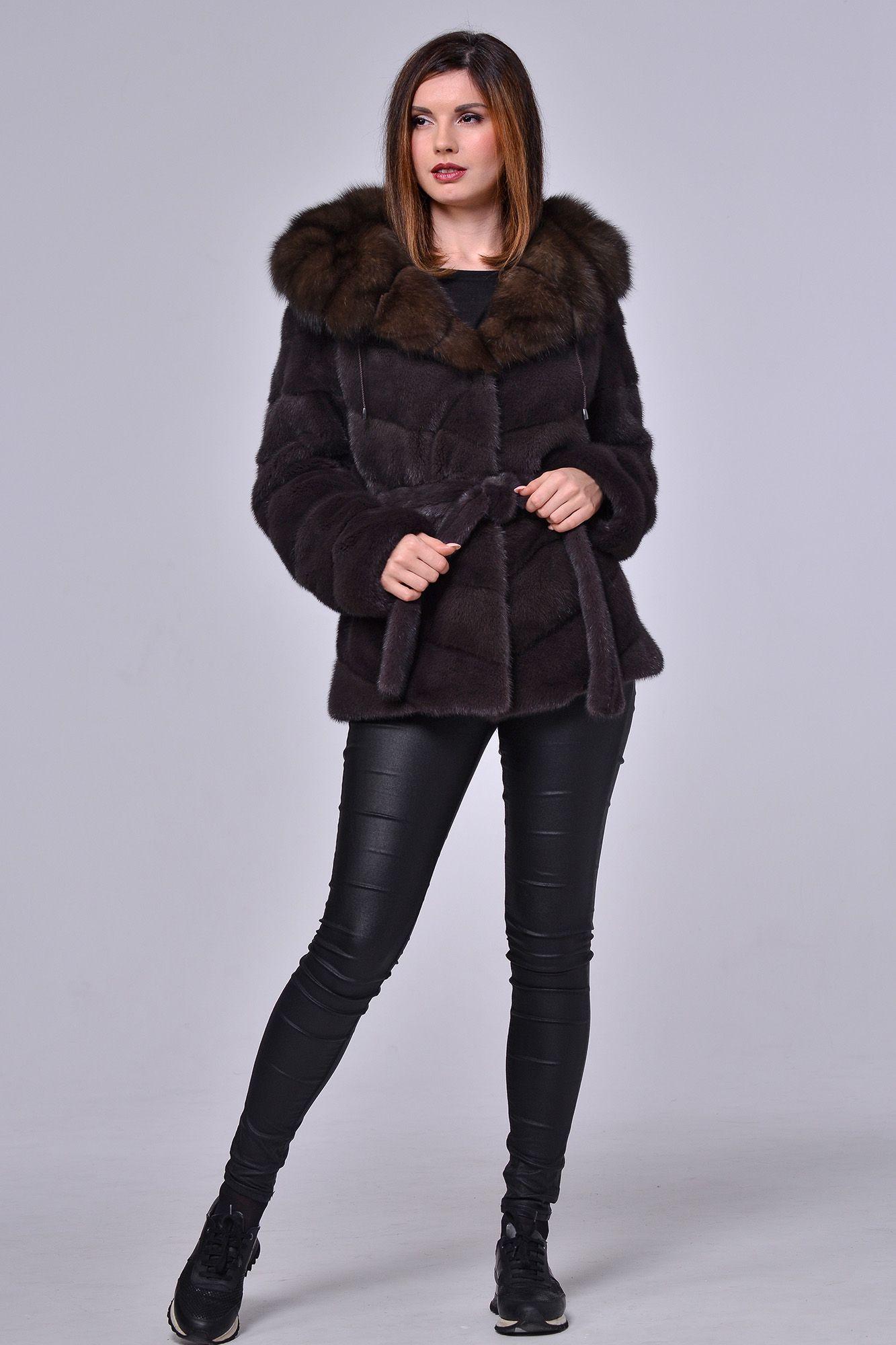 Куртка женская из  норки и соболя фото