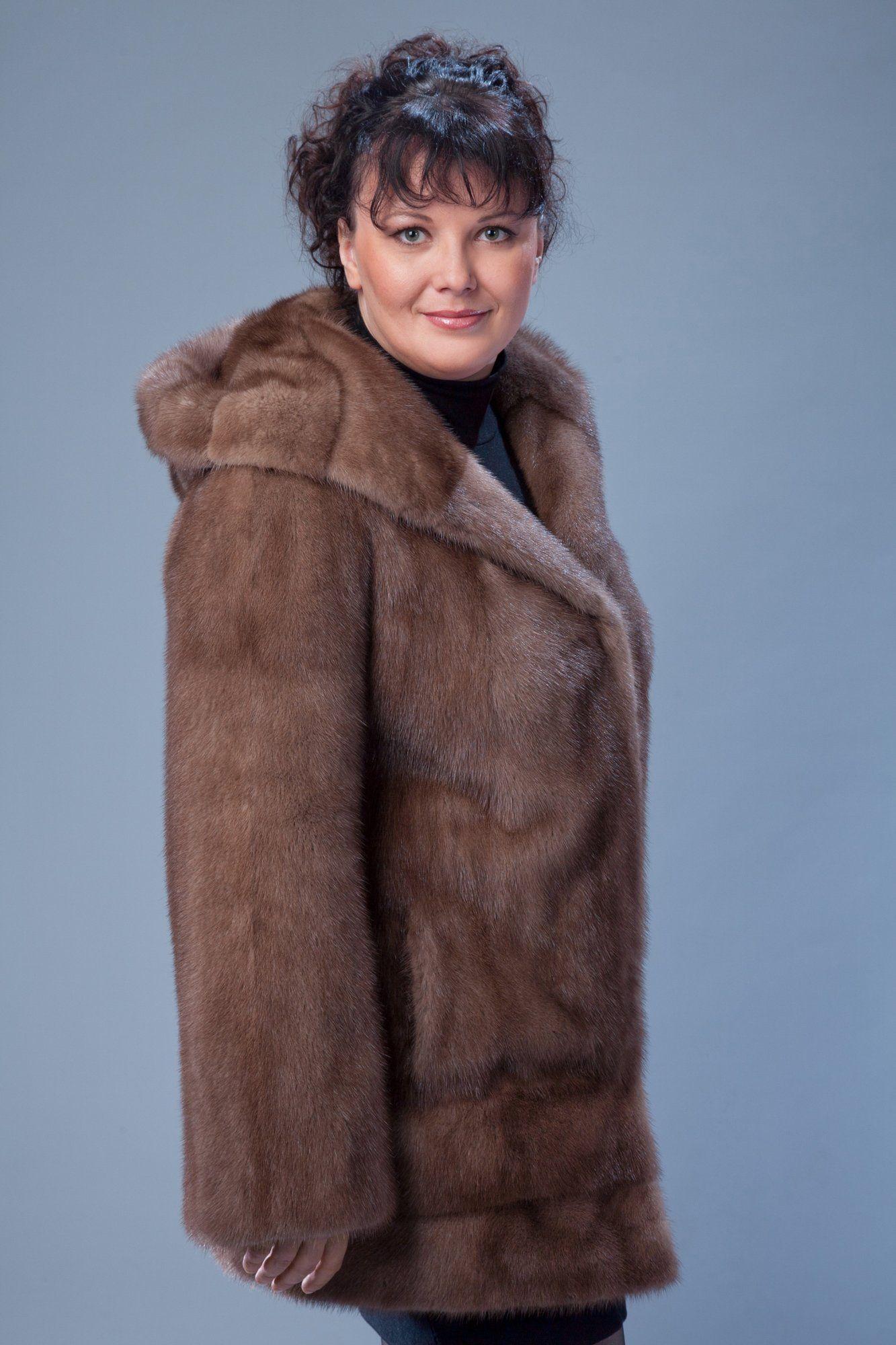 Куртка из норки с капюшоном фото