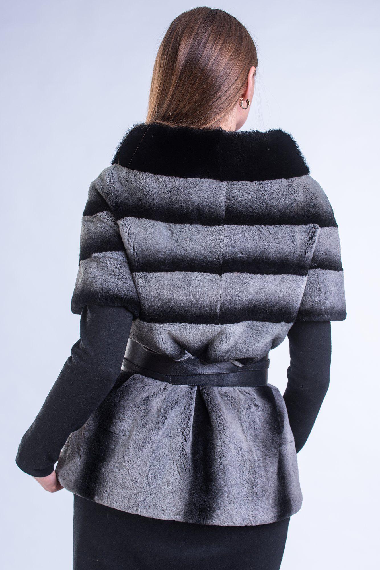 Жакет женский из меха кролика + норка фото