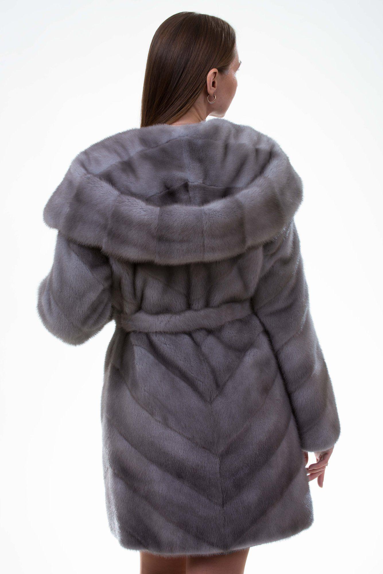 Норковая шуба с капюшоном фото