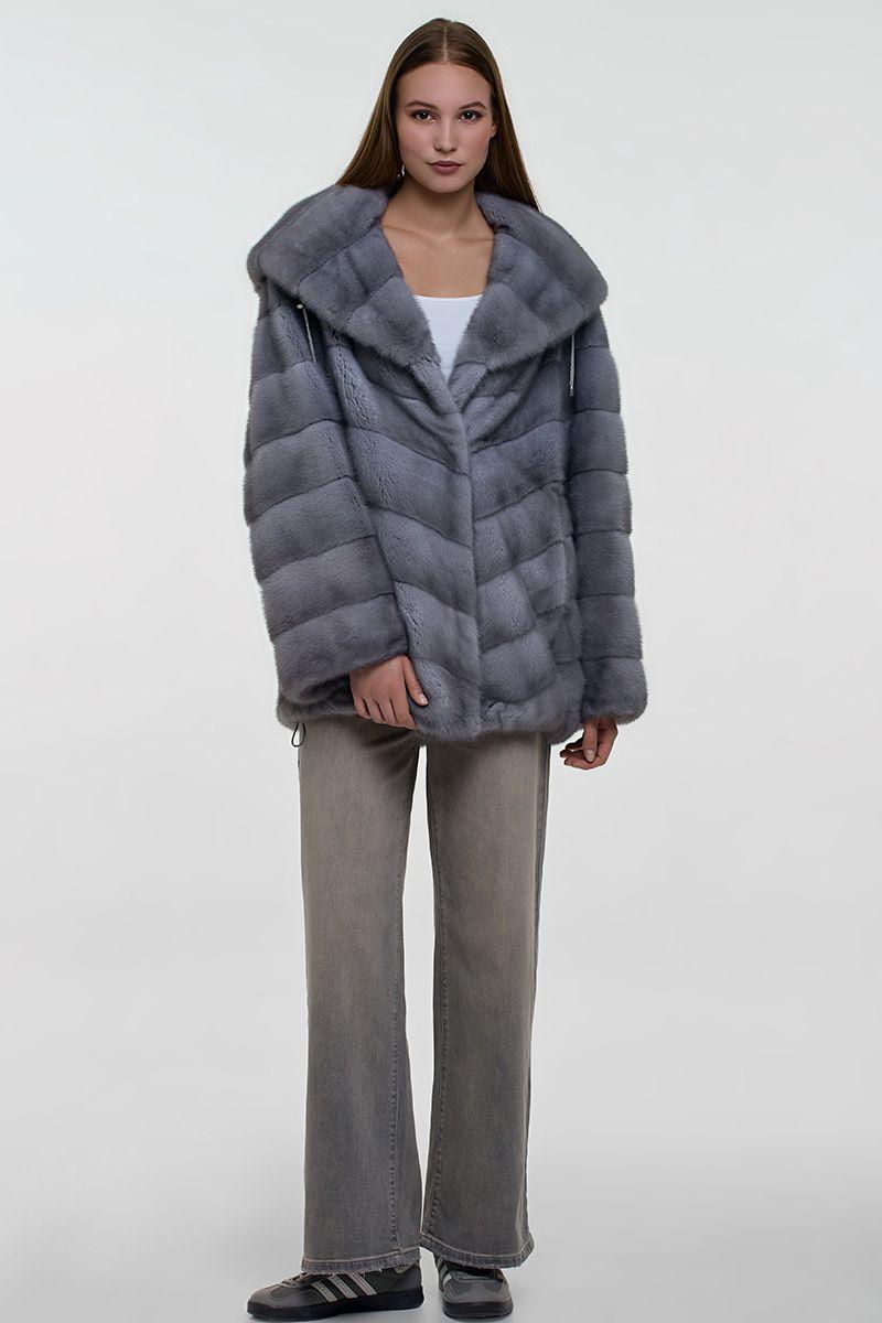 Куртка из норки с капюшоном фото