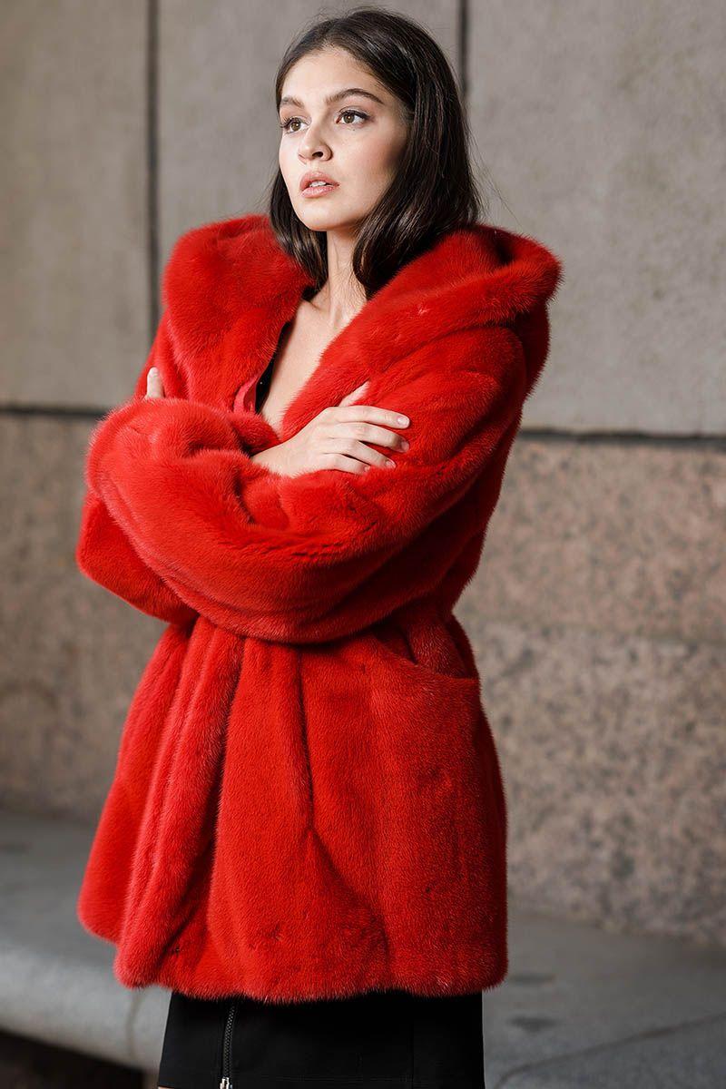 Шуба из норки фото