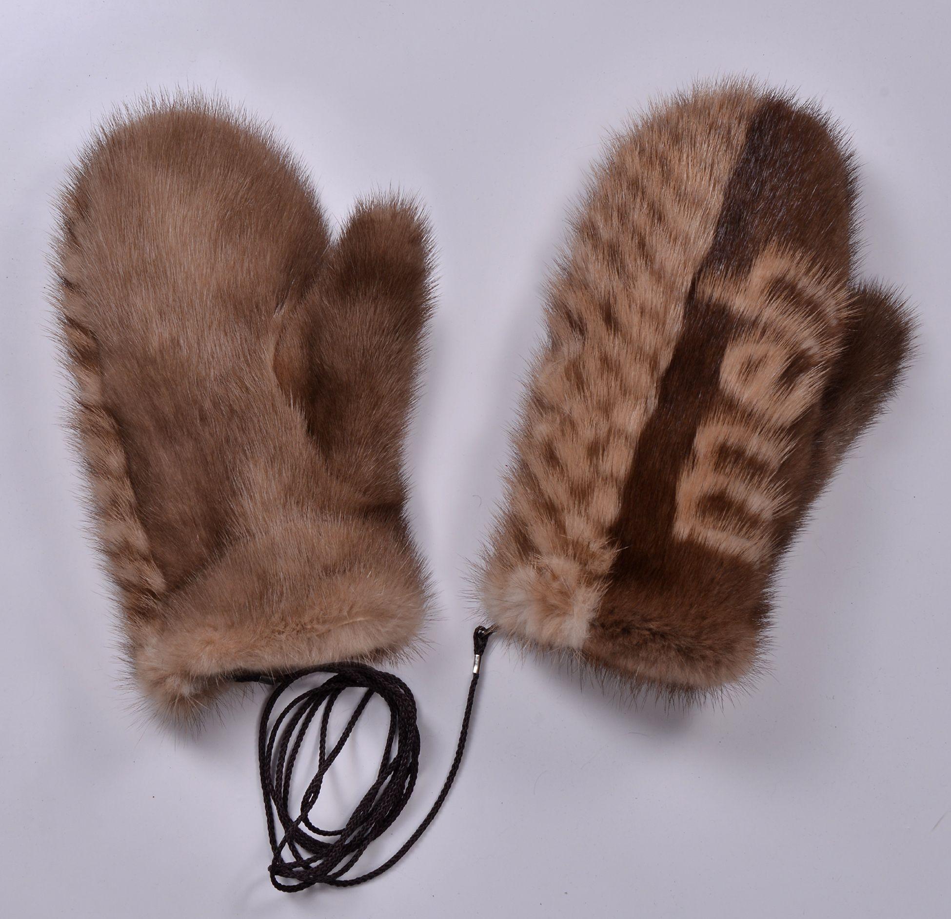 Варежки из меха норки фото