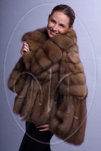 Шуба из меха куницы фото