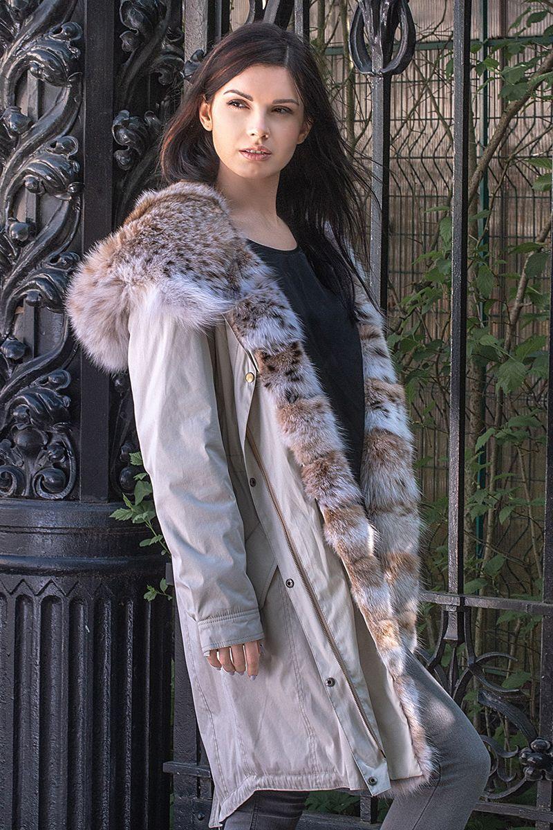 Парка с мехом рыси фото