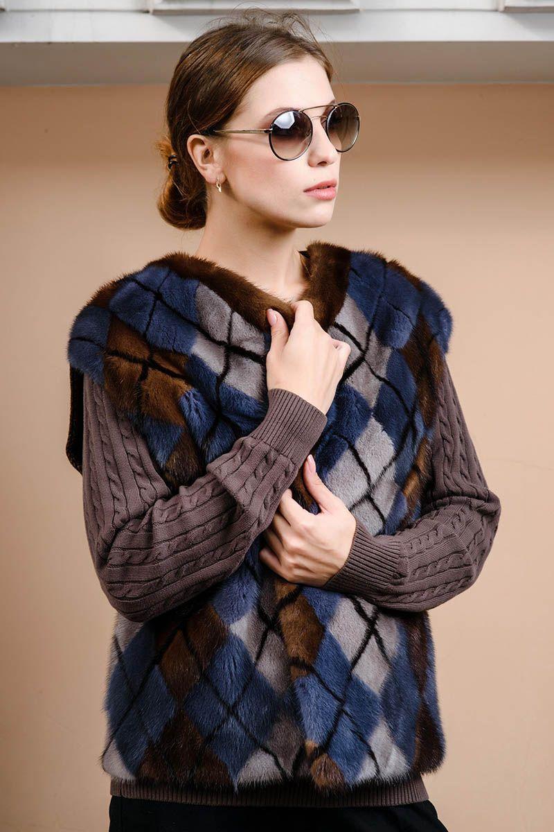 Жилет из меха норки фото