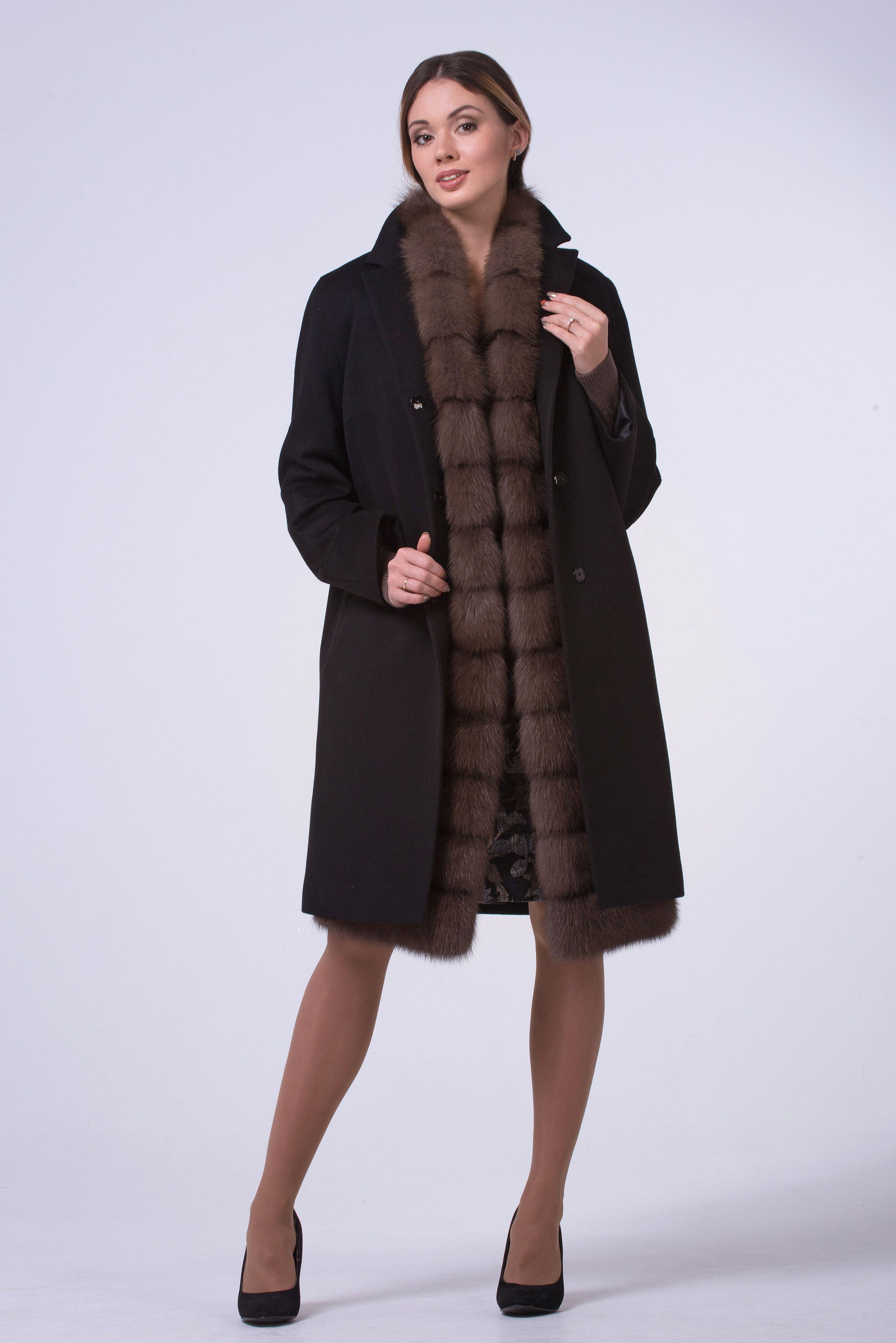 Двойка ( жилет из куницы +пальто из кашемира) фото