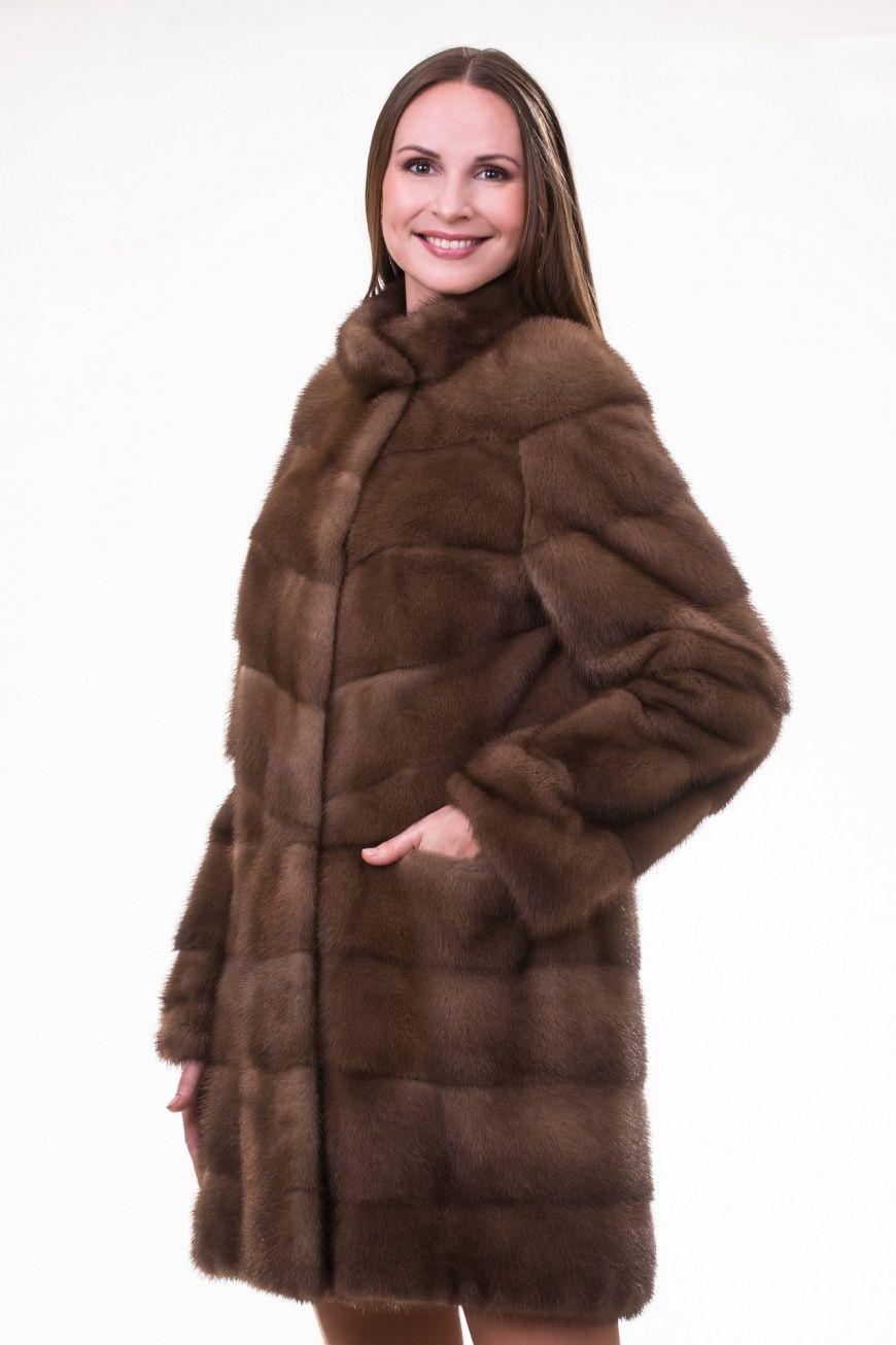 Шуба из меха норки фото