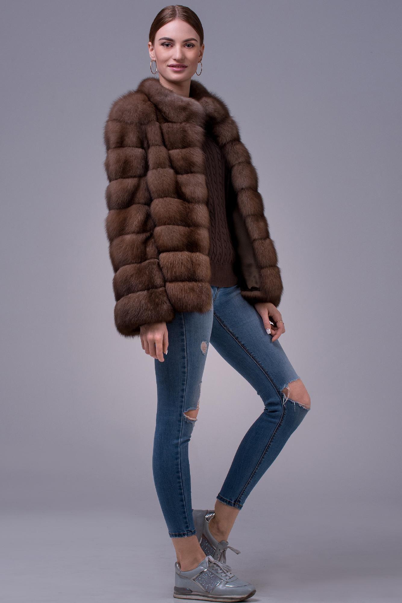 Куртка женская из меха куницы фото