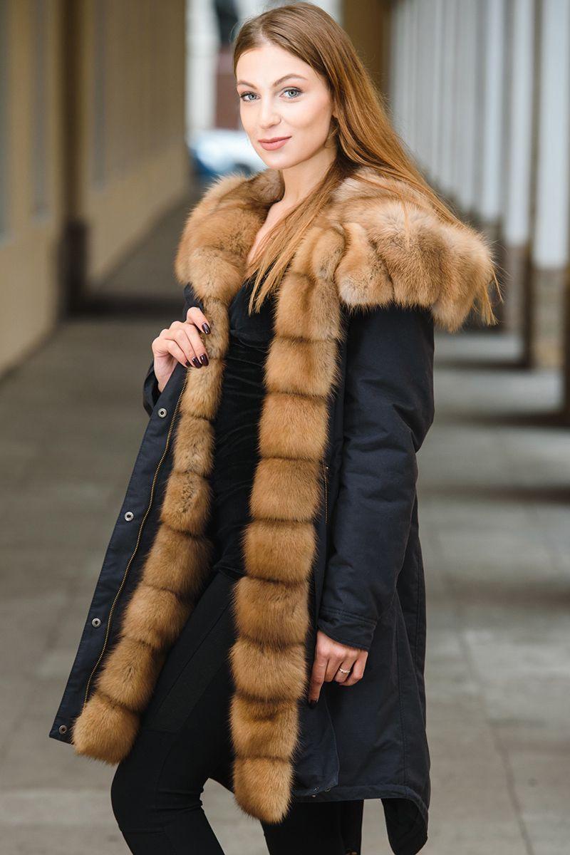 Парка из  меха куницы фото