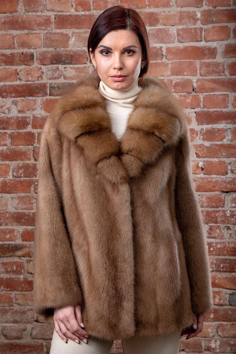 Норковая шуба с куницей фото