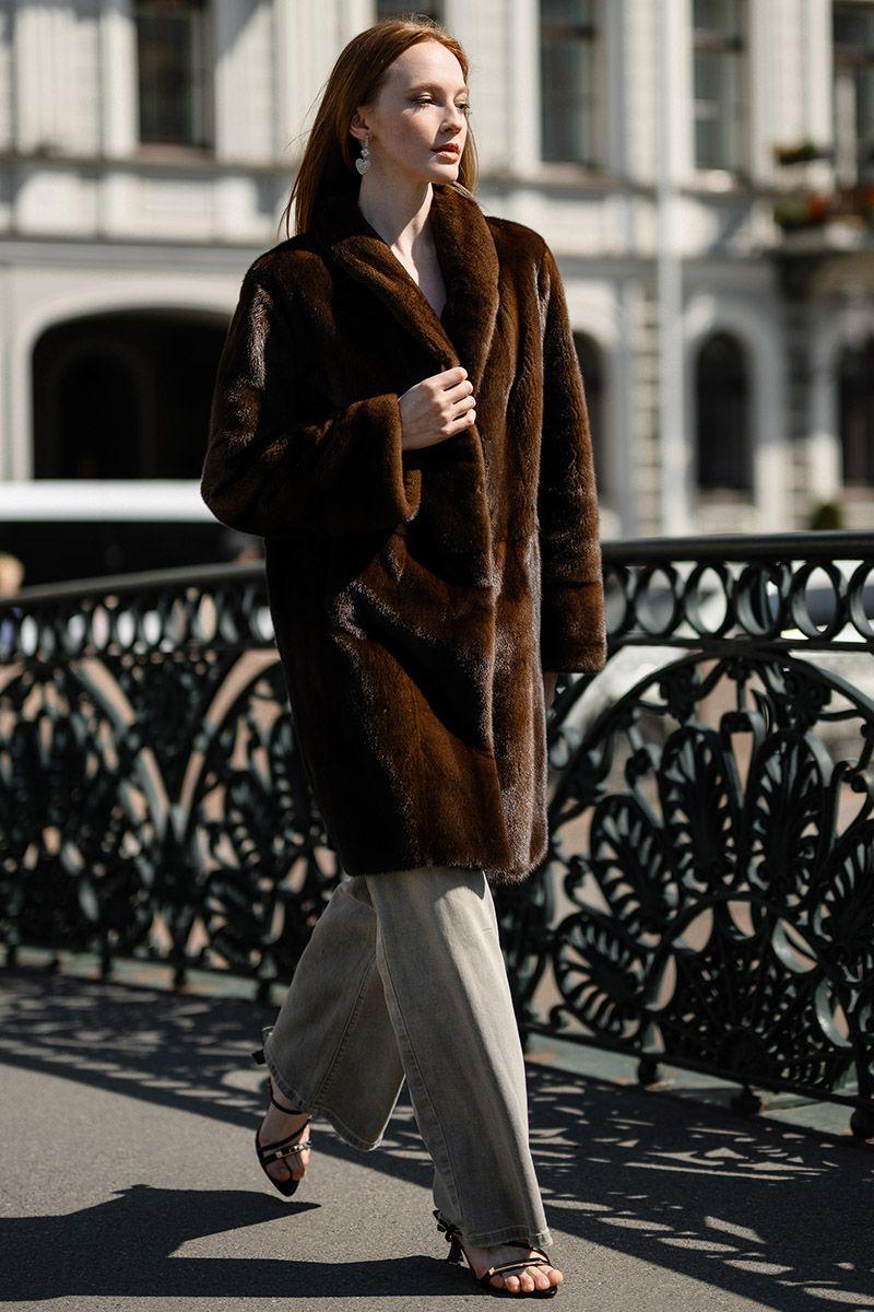 Шуба из норки фото