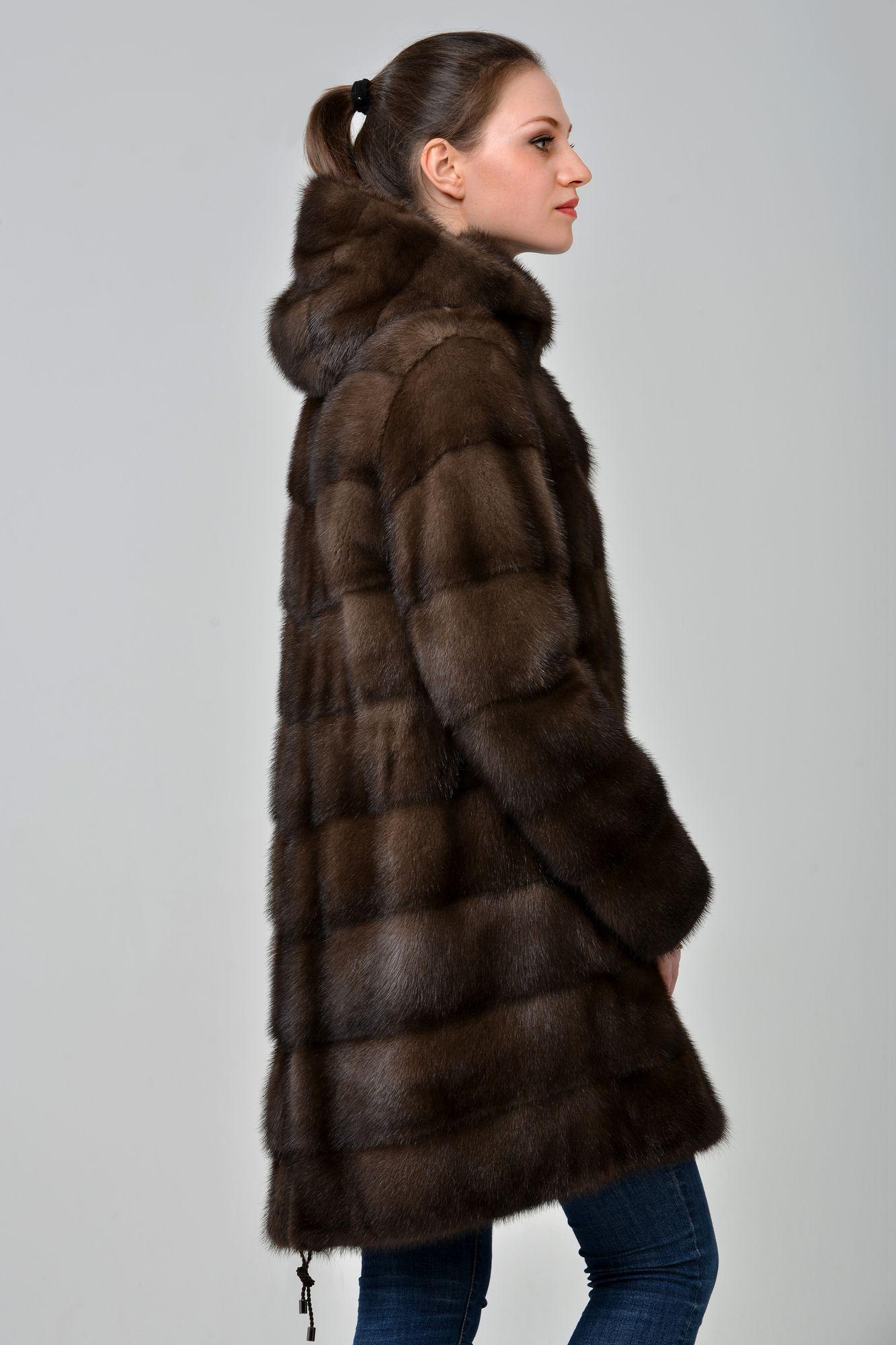 Парка из норки с капюшоном фото