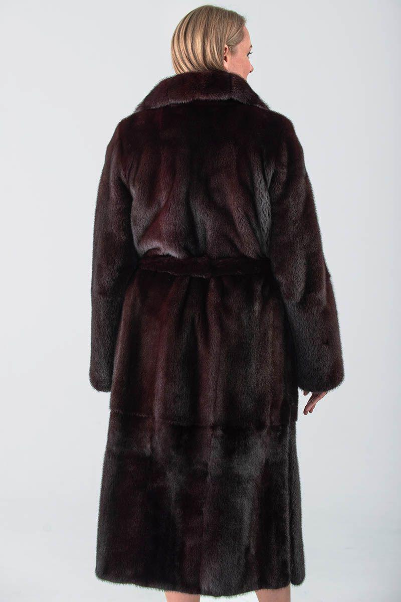 Норковая шуба с английским воротником фото