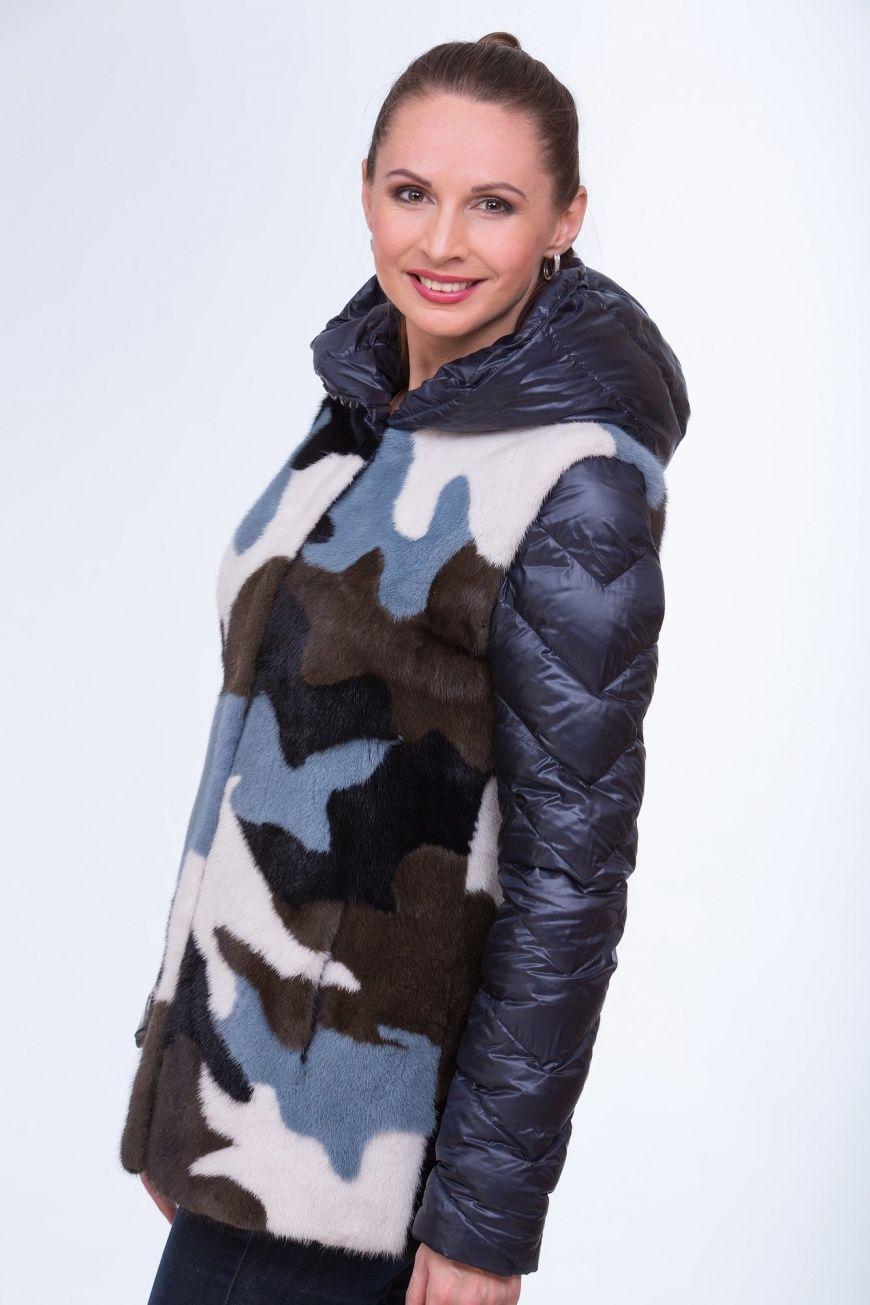 Шуба из норки комбинированная фото