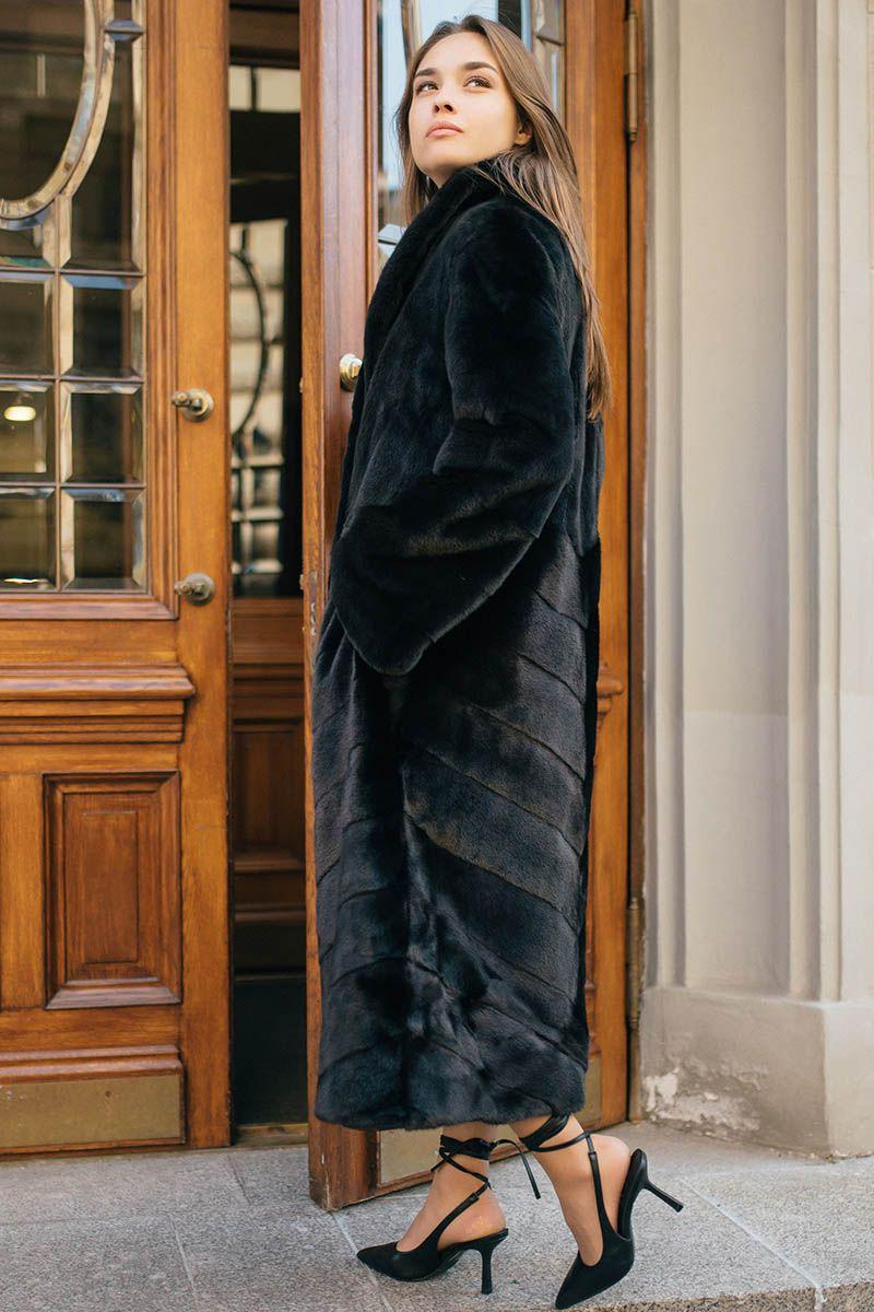 Шуба из меха норки фото