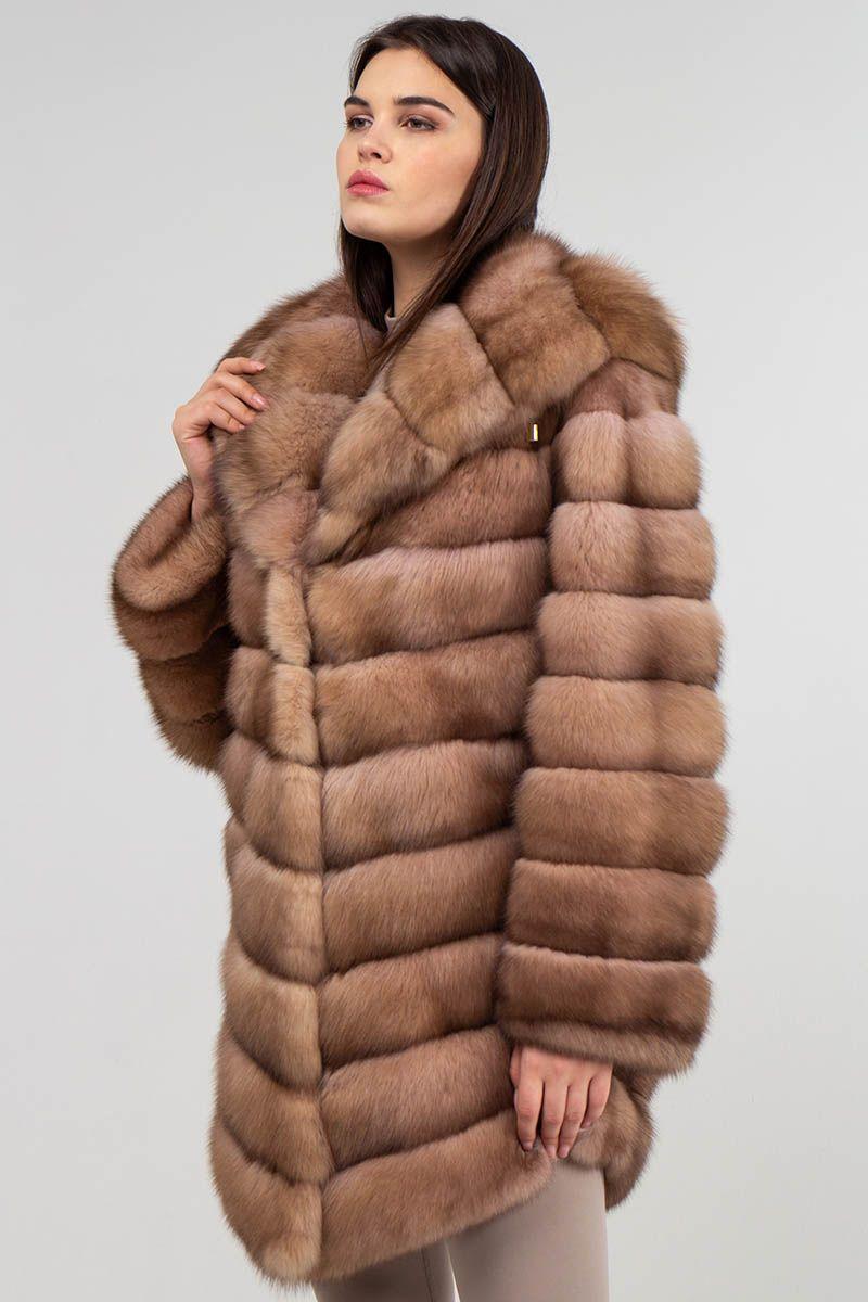 Шуба из соболя с капюшоном фото