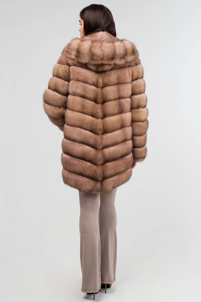 Шуба из соболя с капюшоном фото