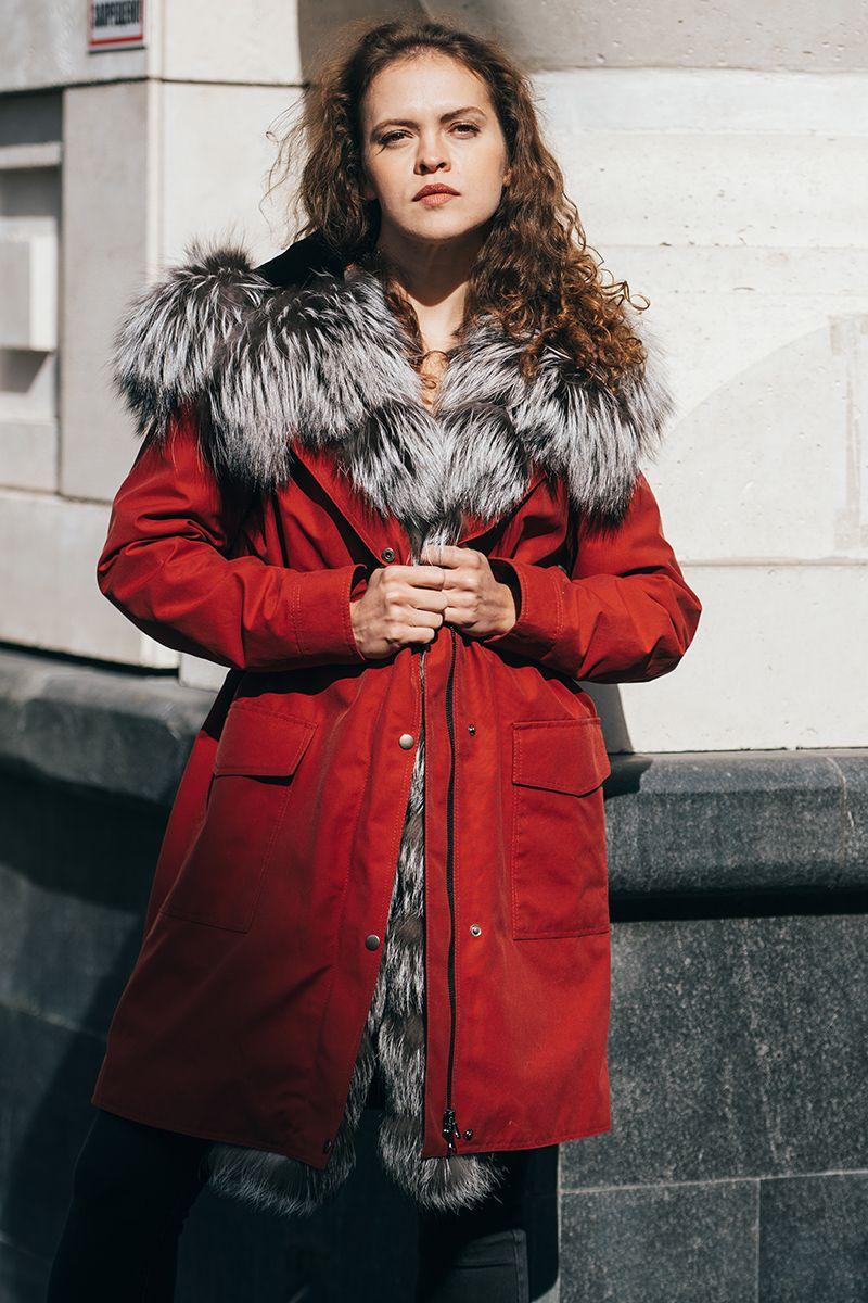 Парка с мехом лисы фото