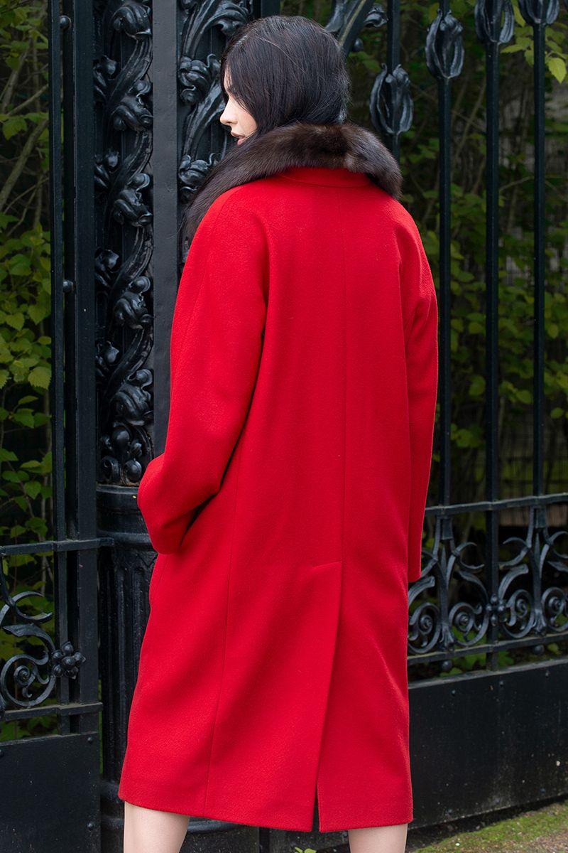 Пальто из кашемира с соболем фото