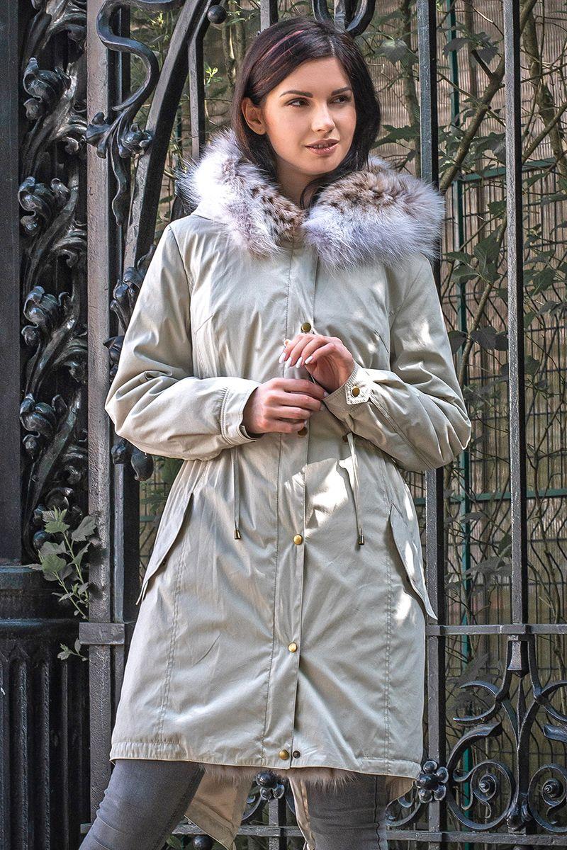 Парка с мехом рыси фото