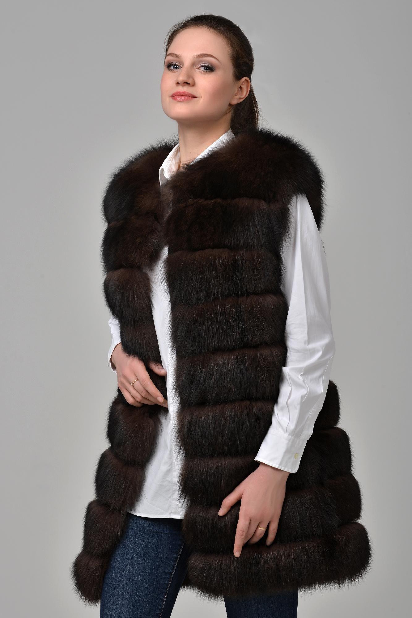 Жилет из песца фото