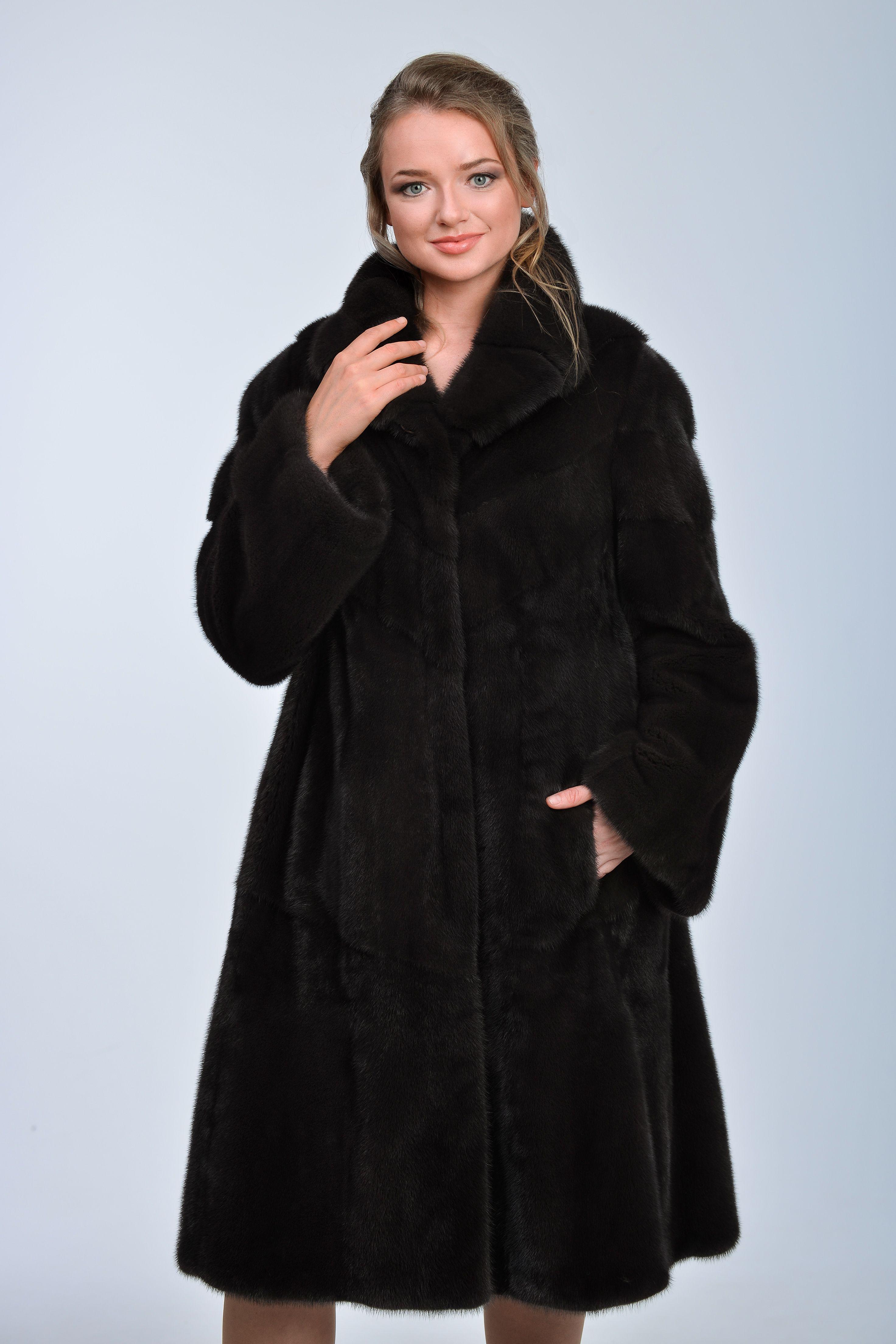 Шуба из меха норки фото