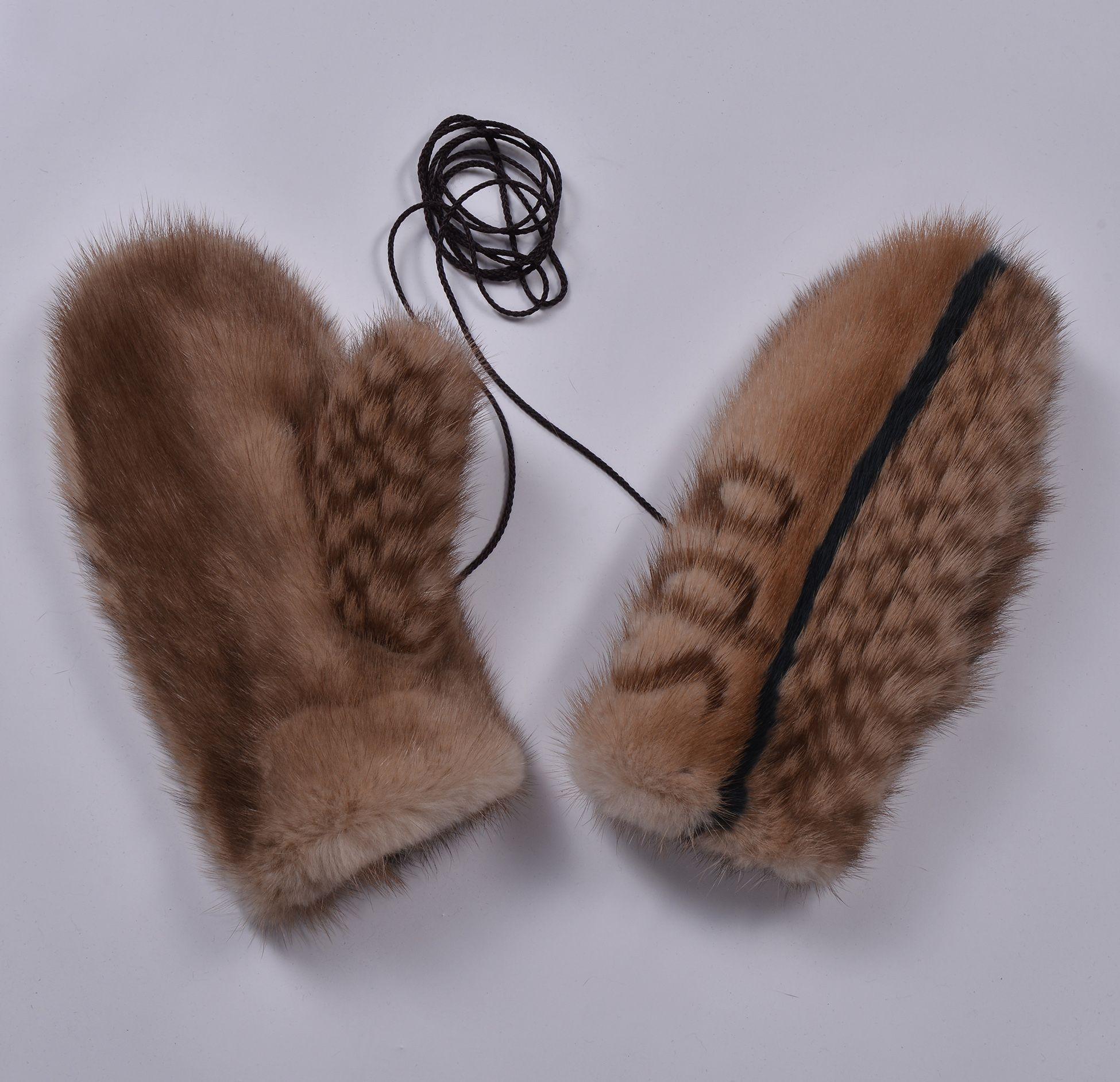 Варежки из меха норки фото