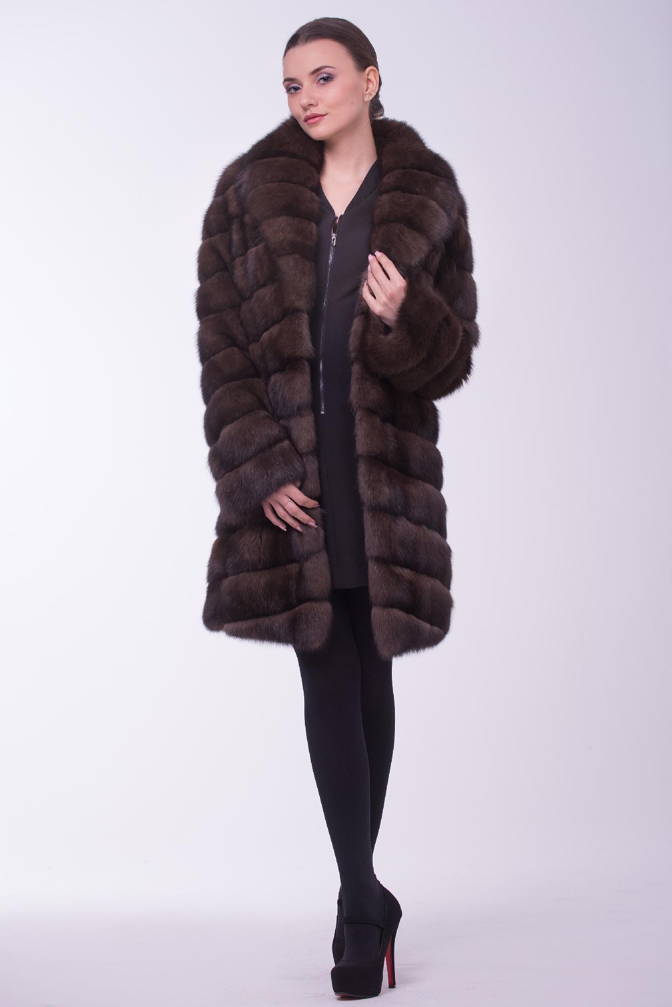 Шуба из меха соболя с воротником фото