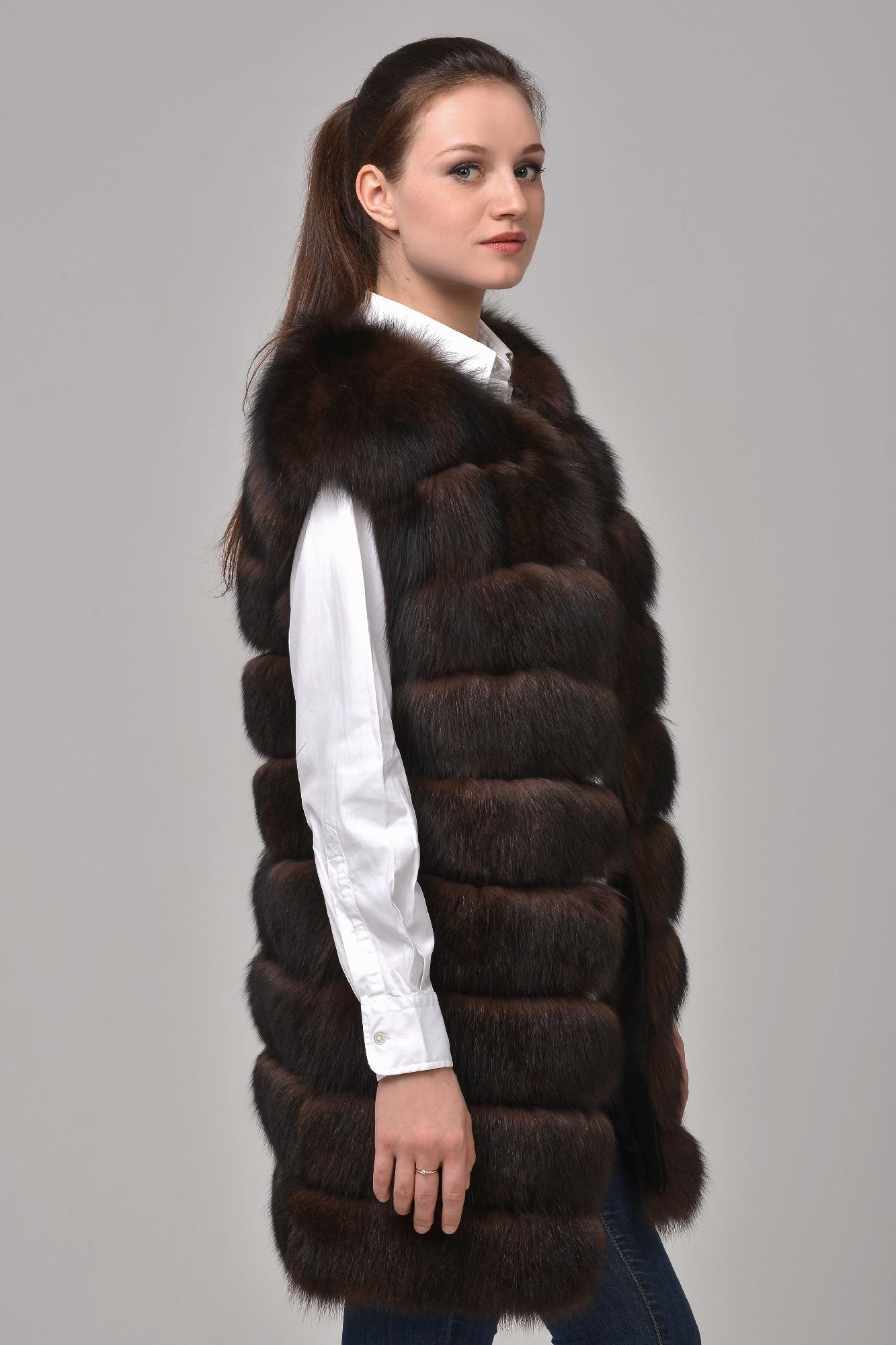 Жилет из песца фото