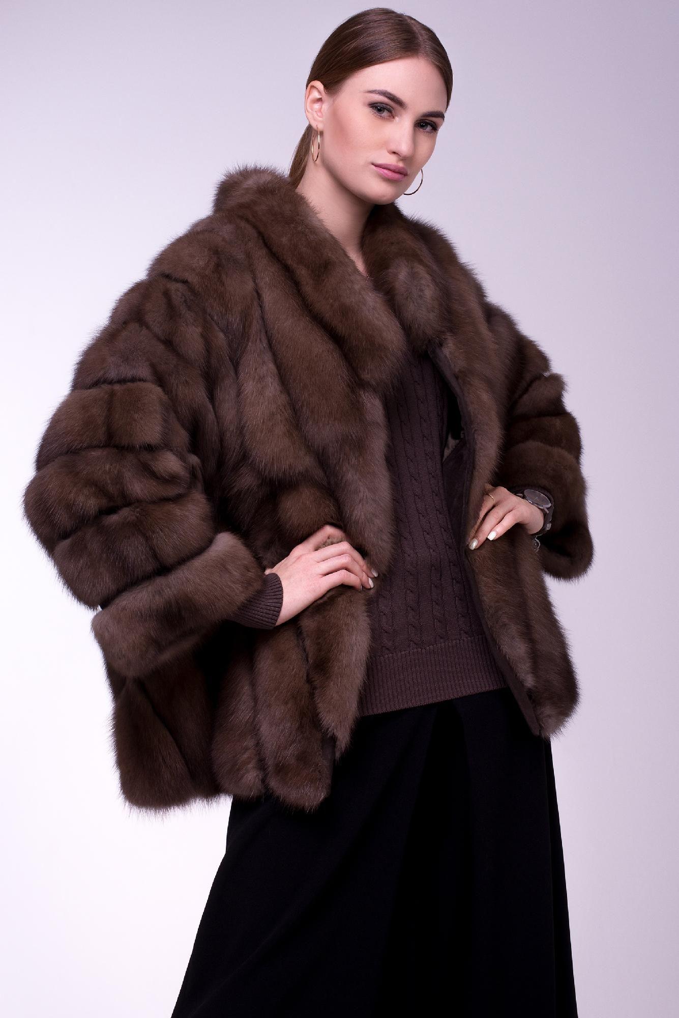 Куртка из куницы с воротником фото