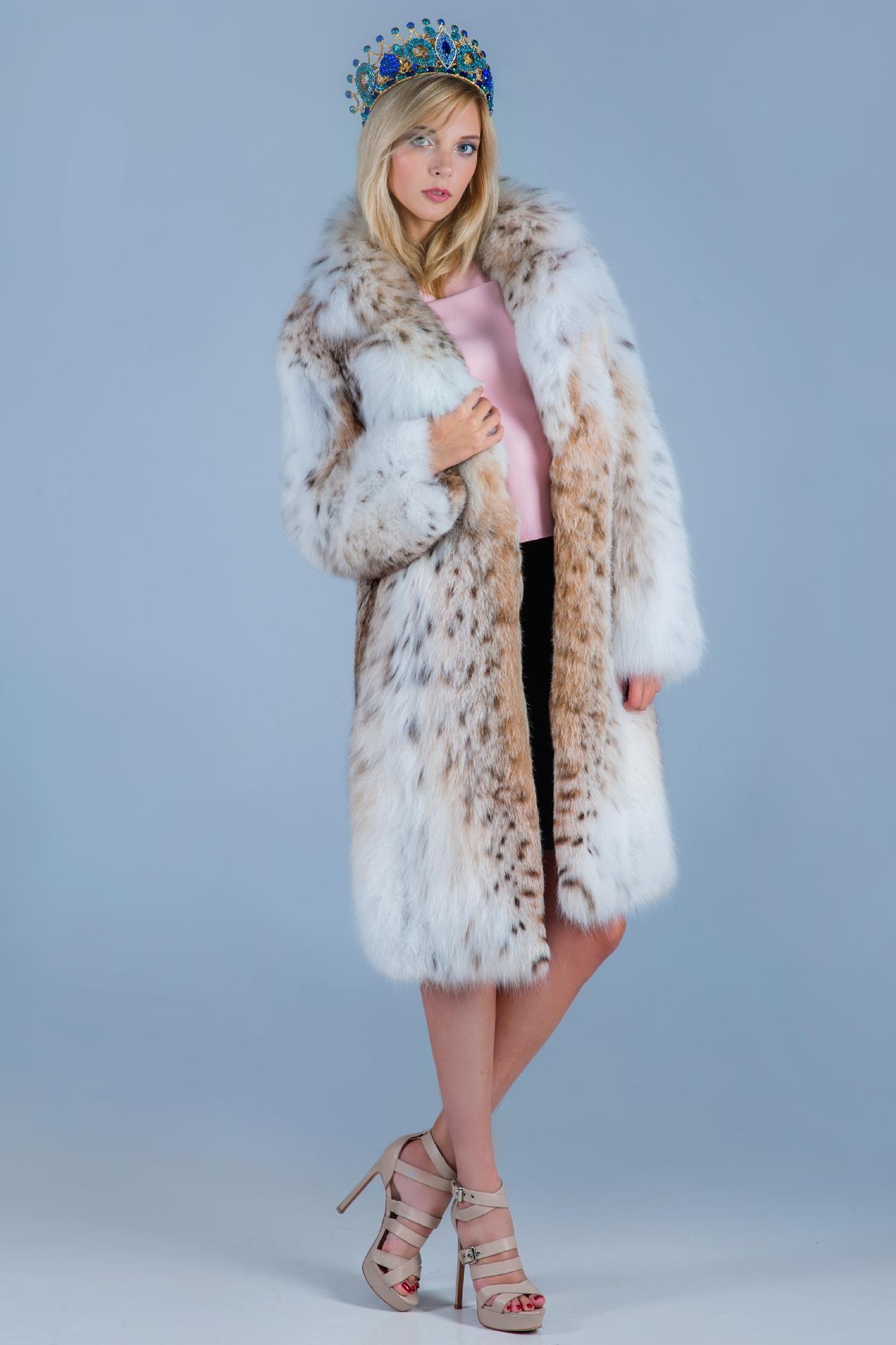 Шуба из меха рыси фото