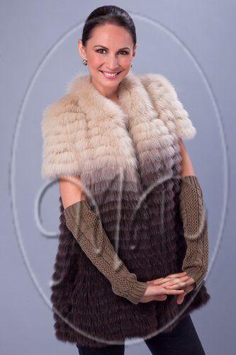 Шуба из полярной лисы фото