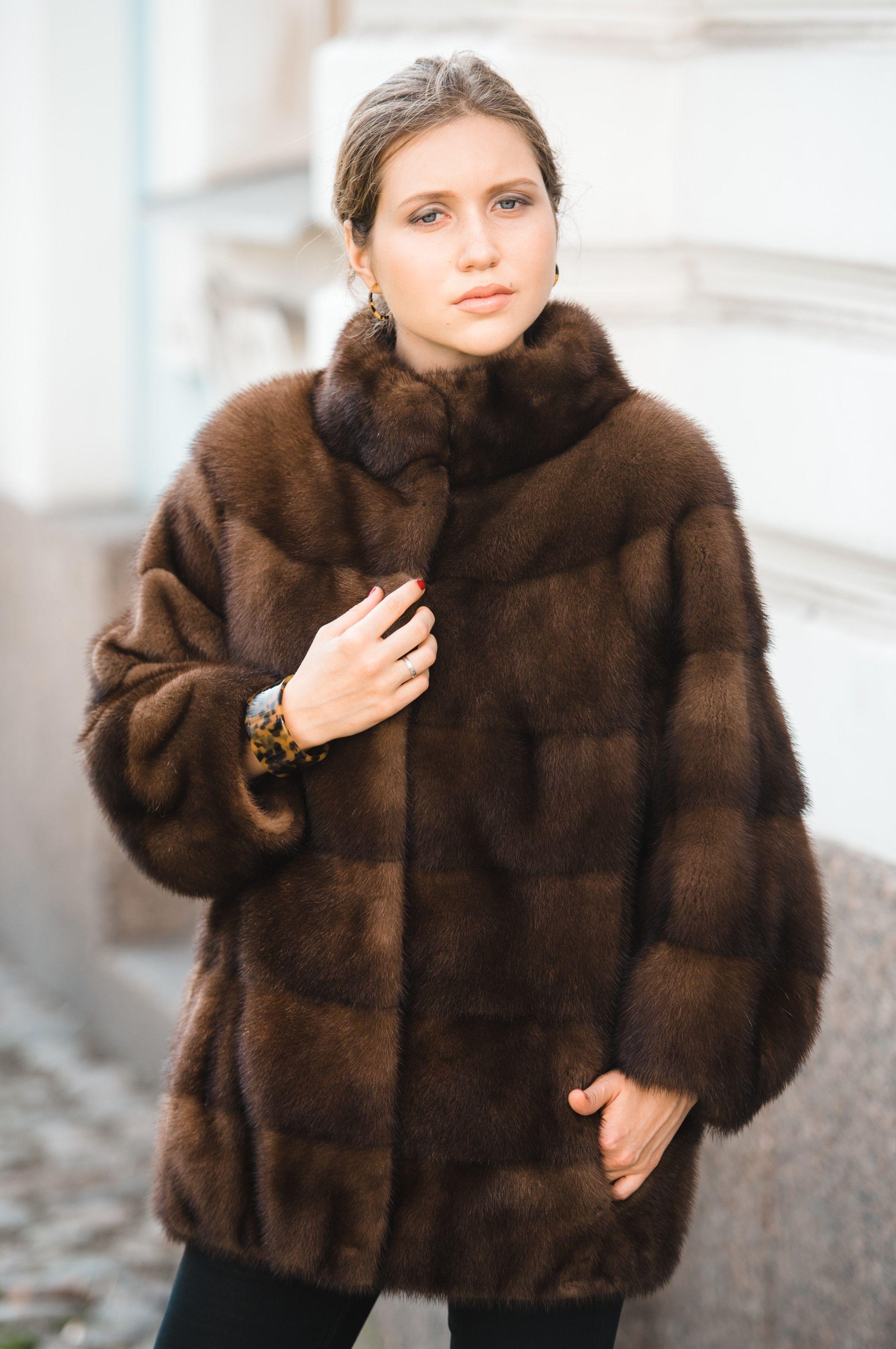 Шуба из норки фото