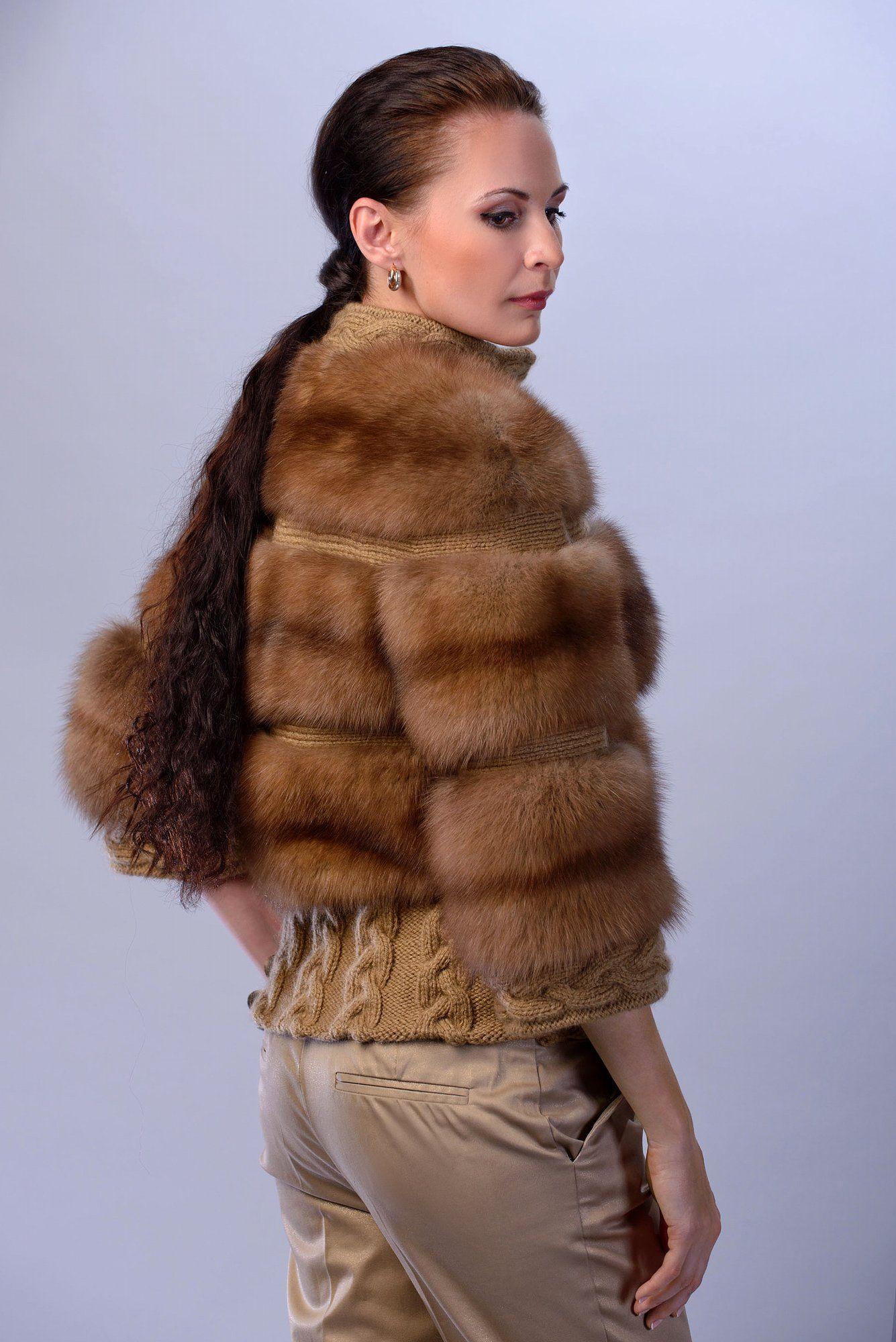 Куртка женская из меха куницы фото