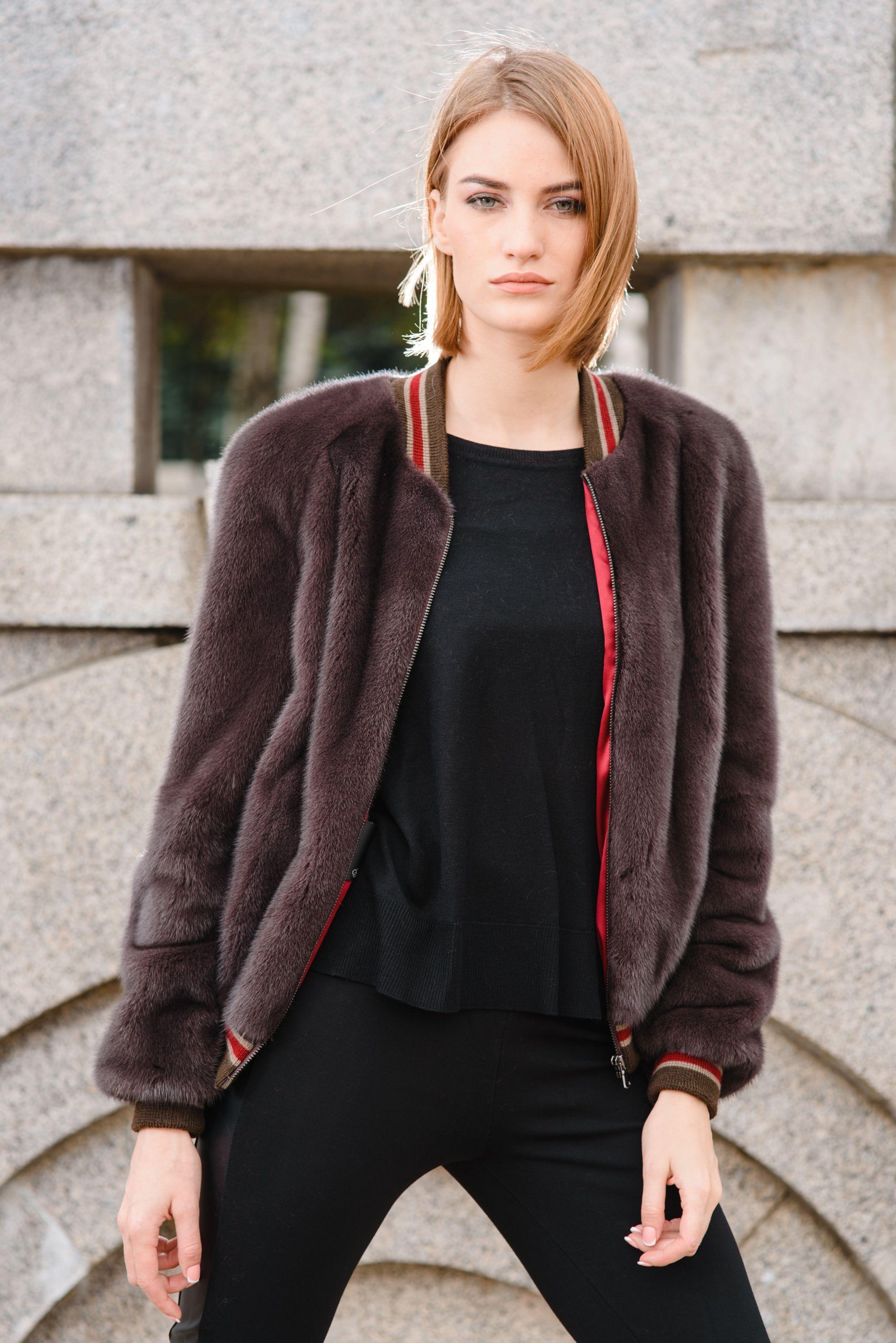 Бомбер из норки фото