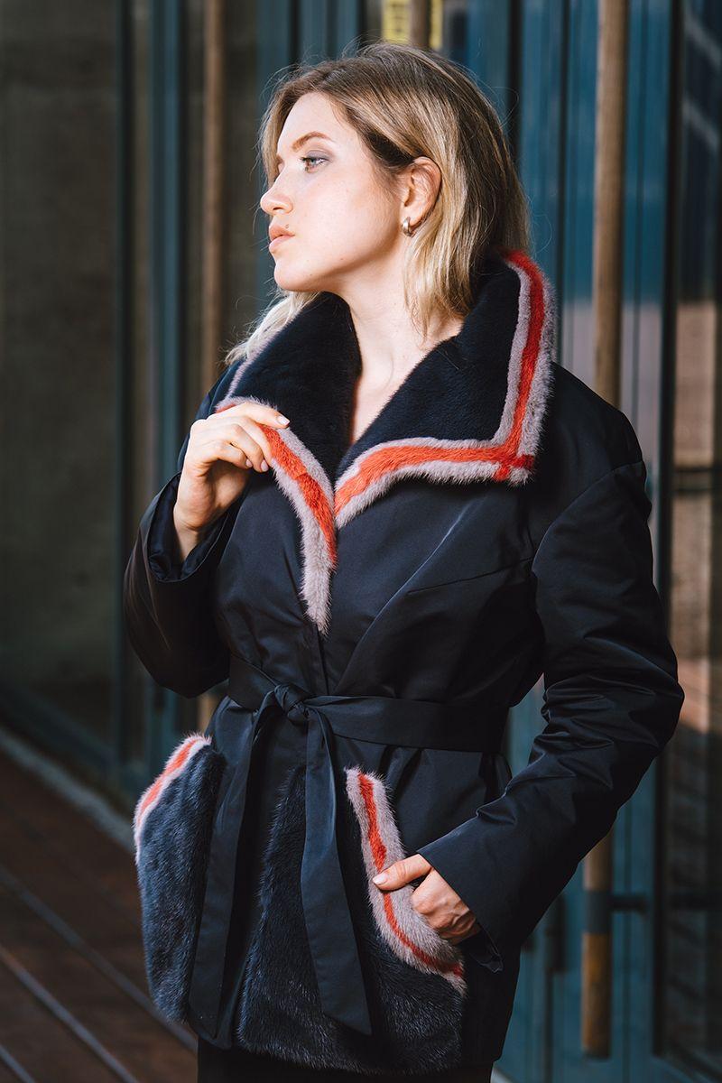 Куртка с мехом норки фото