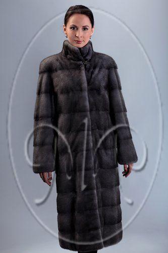 Шуба из норки с воротником стойка фото