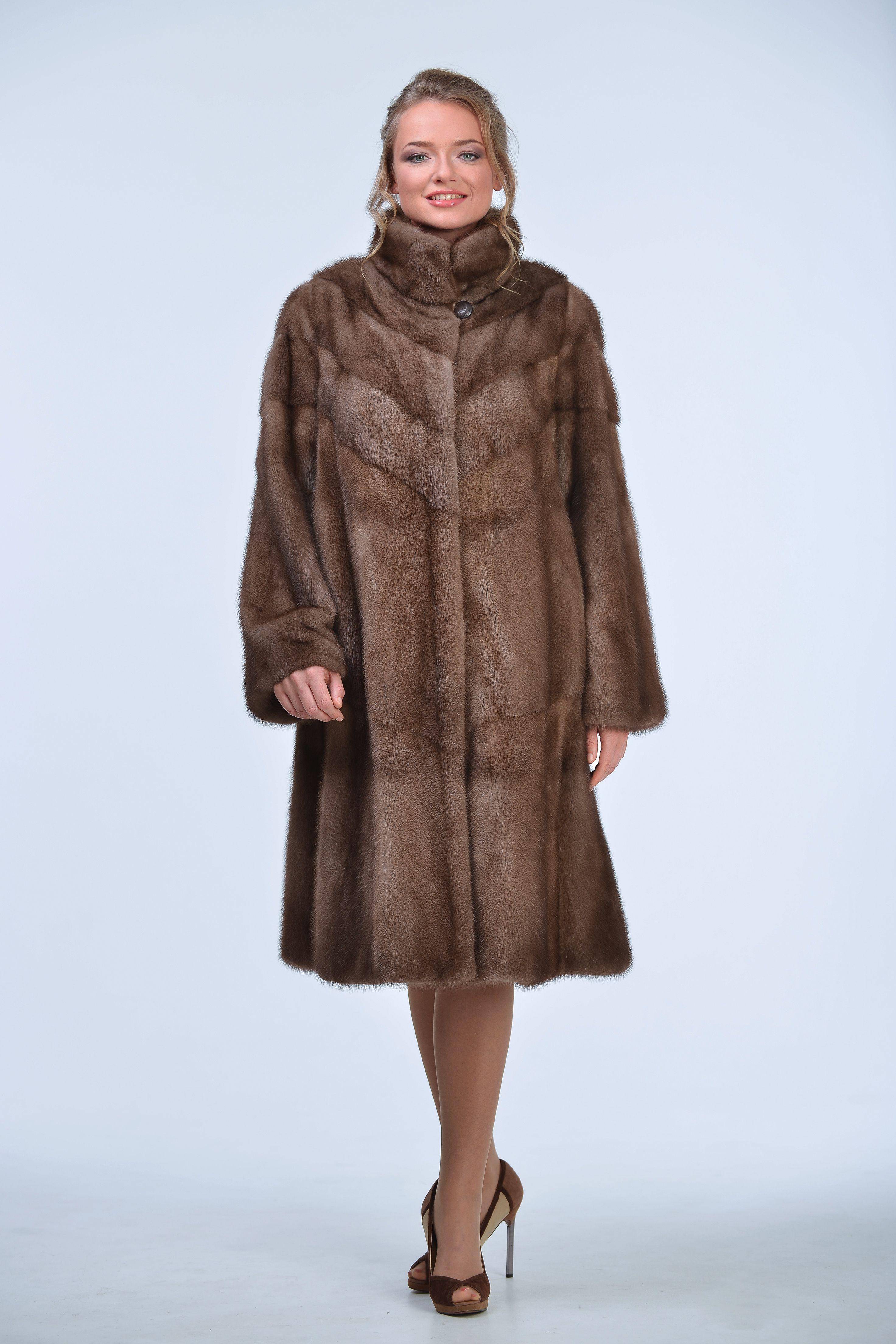 Норковая шуба с воротником стойка фото